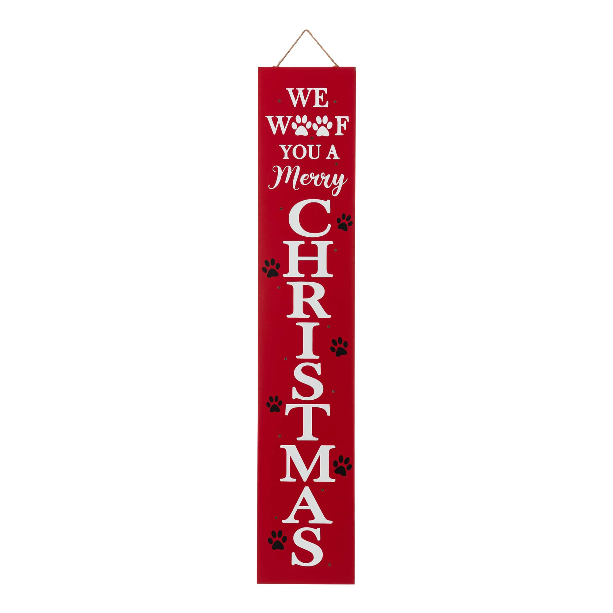 Glitzhome&#xAE; 3.5ft. Lighted Dog Christmas Porch Sign with Timer