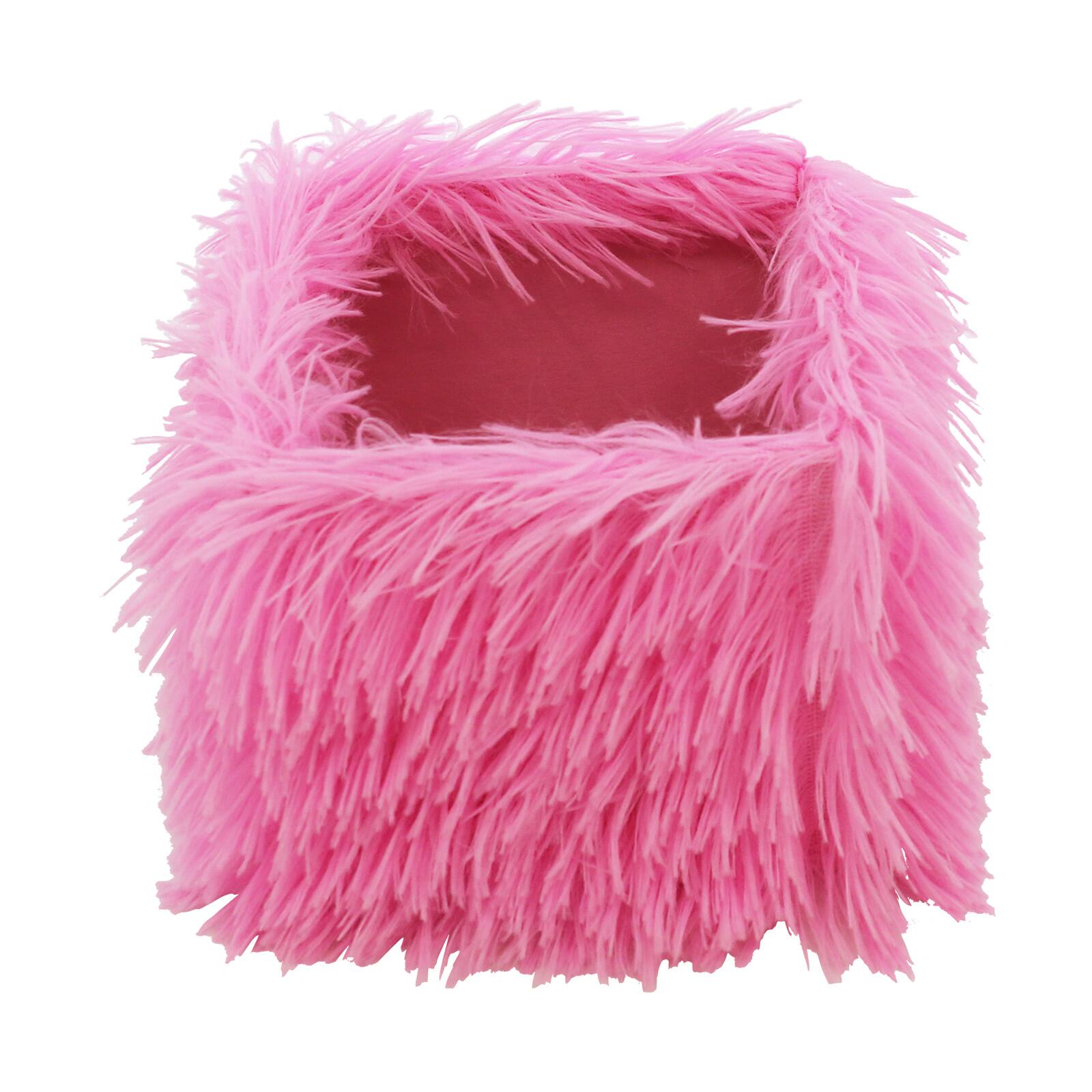 4&#x22; Pink Faux Fur Decorative Container by Ashland&#xAE;