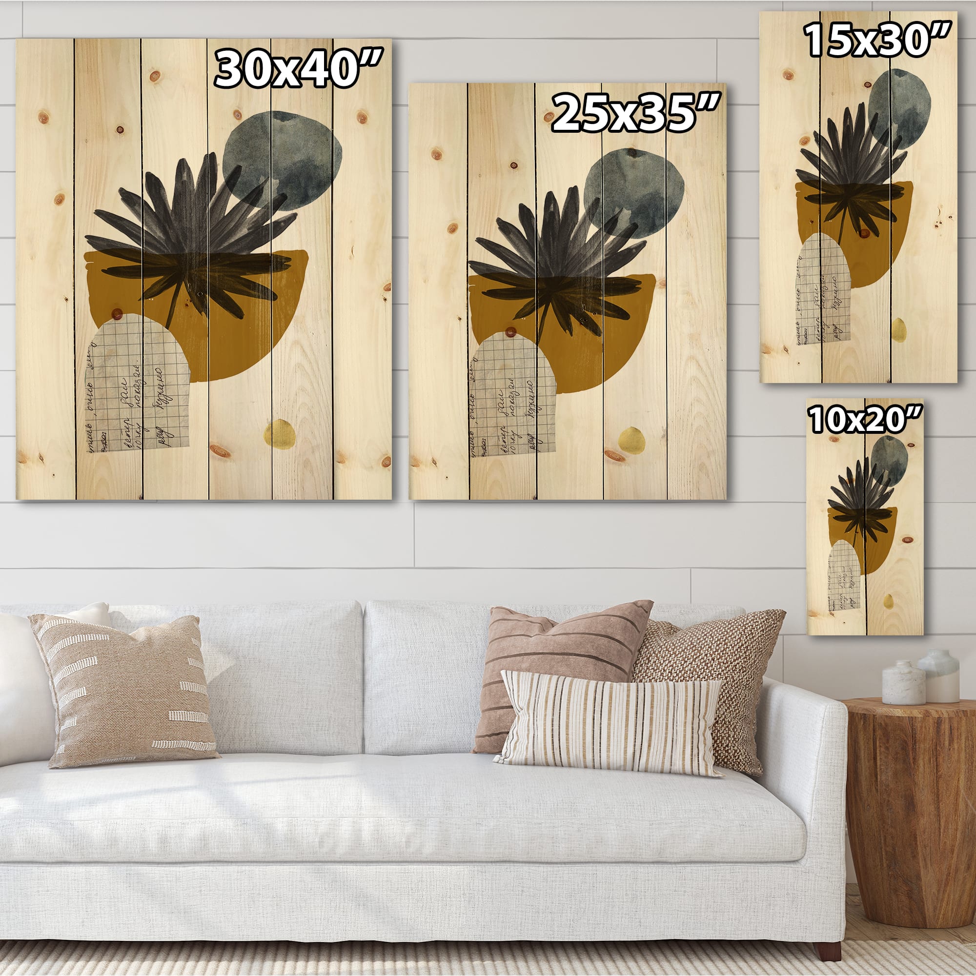 Designart - Tropical Palm Leaf & Abstract Geometry Shapes I