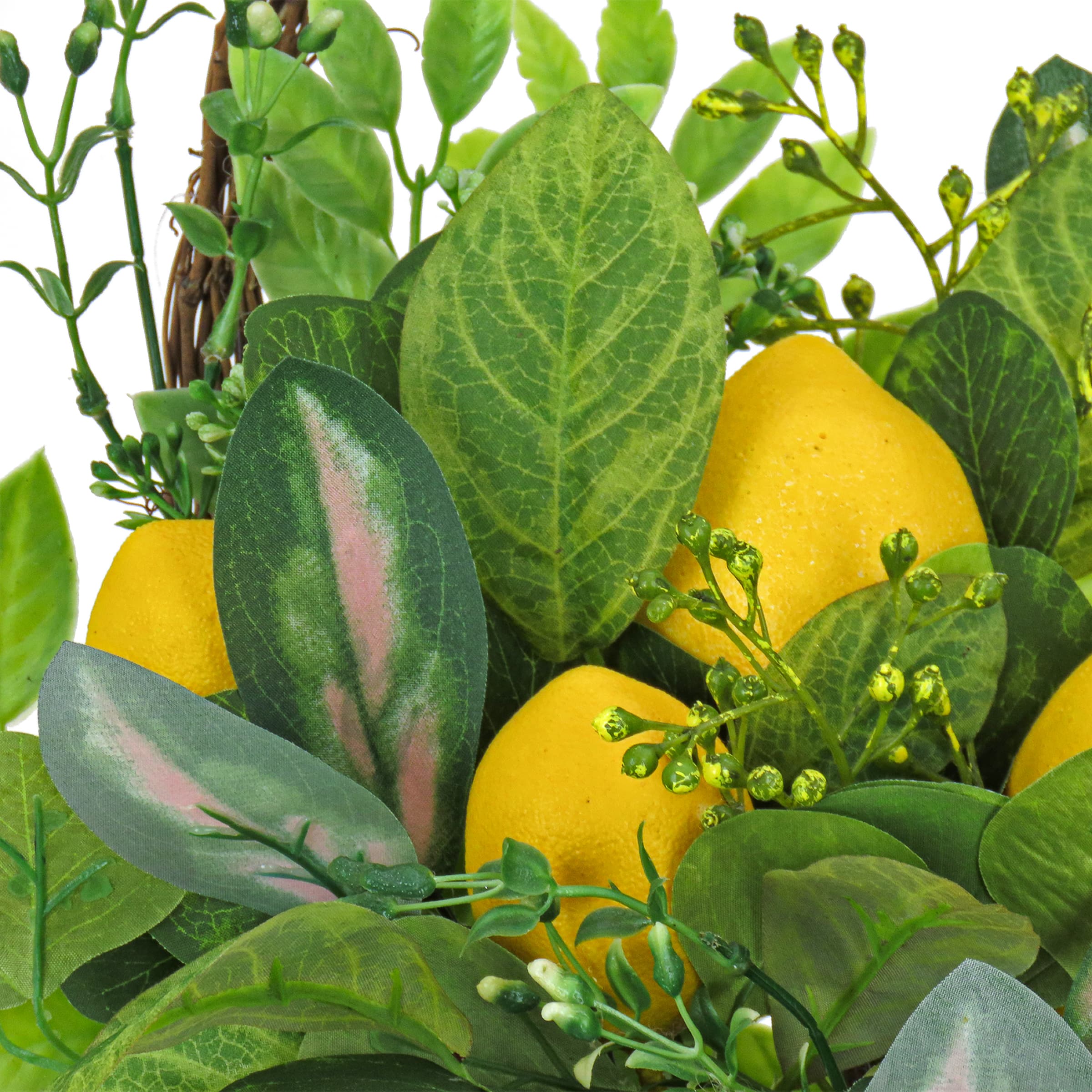 21&#x22; Leafy Greens &#x26; Lemons Wall Basket