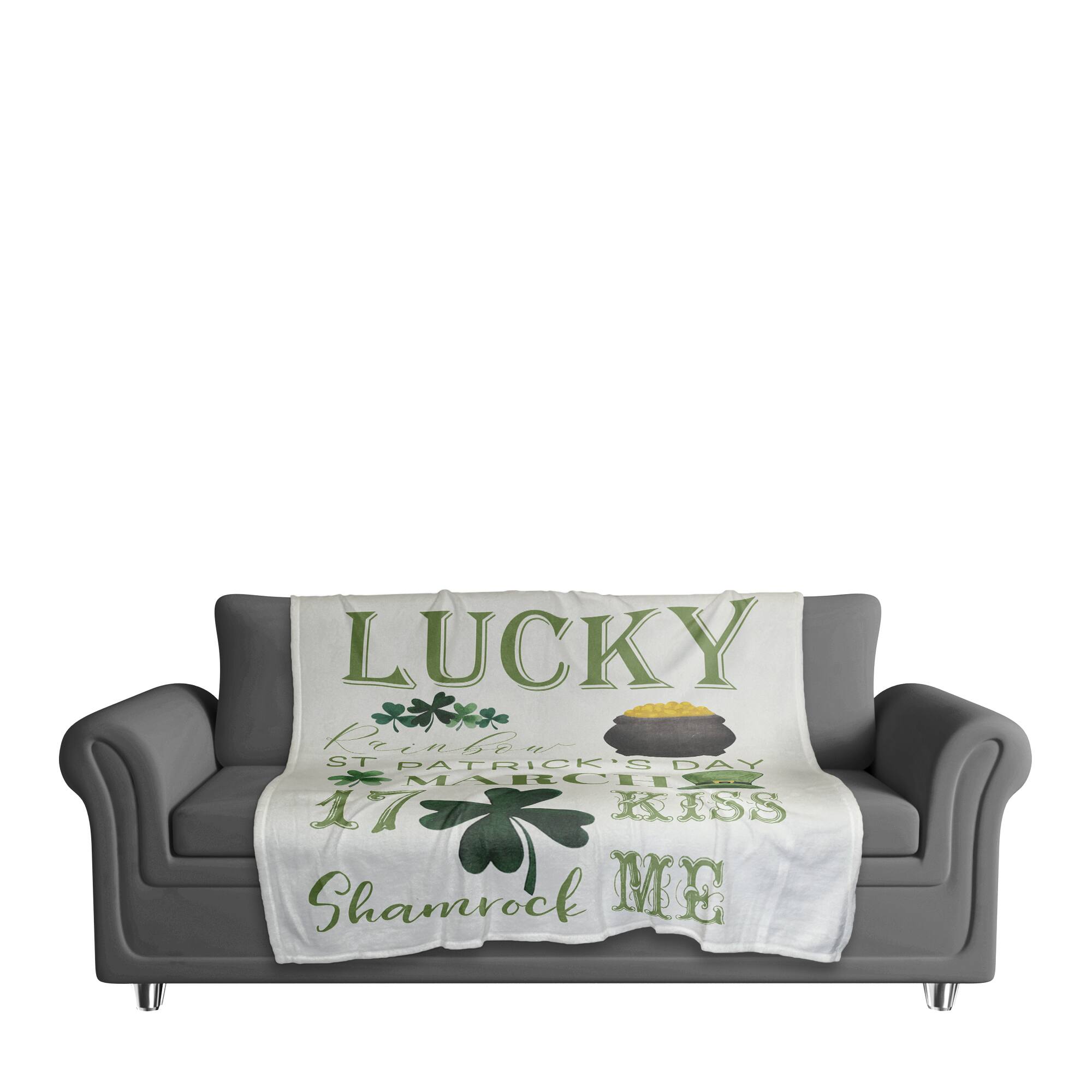 St/ Patrick&#x27;s Day Words 50&#x22; x 60&#x22; Coral Fleece Blanket