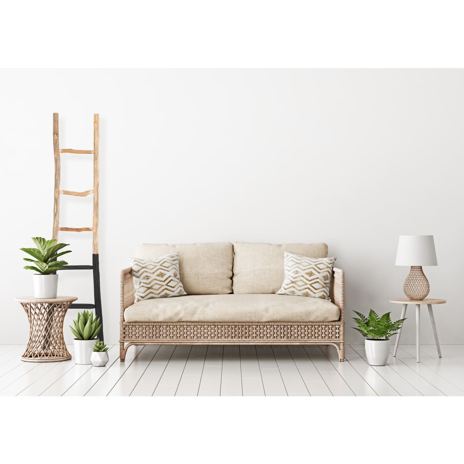 Hello Honey® 6ft. Natural & Black Wood Decorative Blanket Ladder