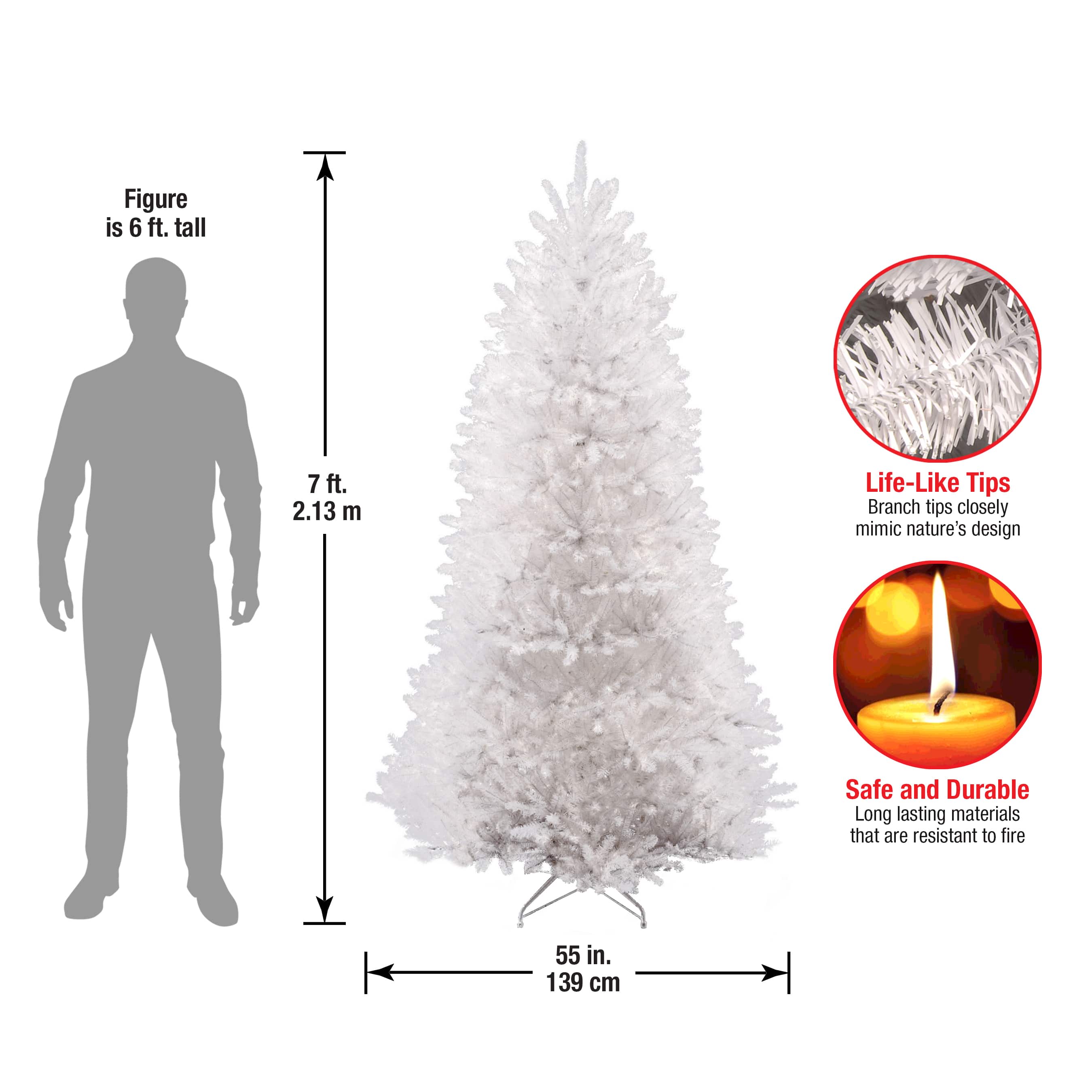 7ft. Unlit Dunhill&#xAE; White Fir Artificial Christmas Tree