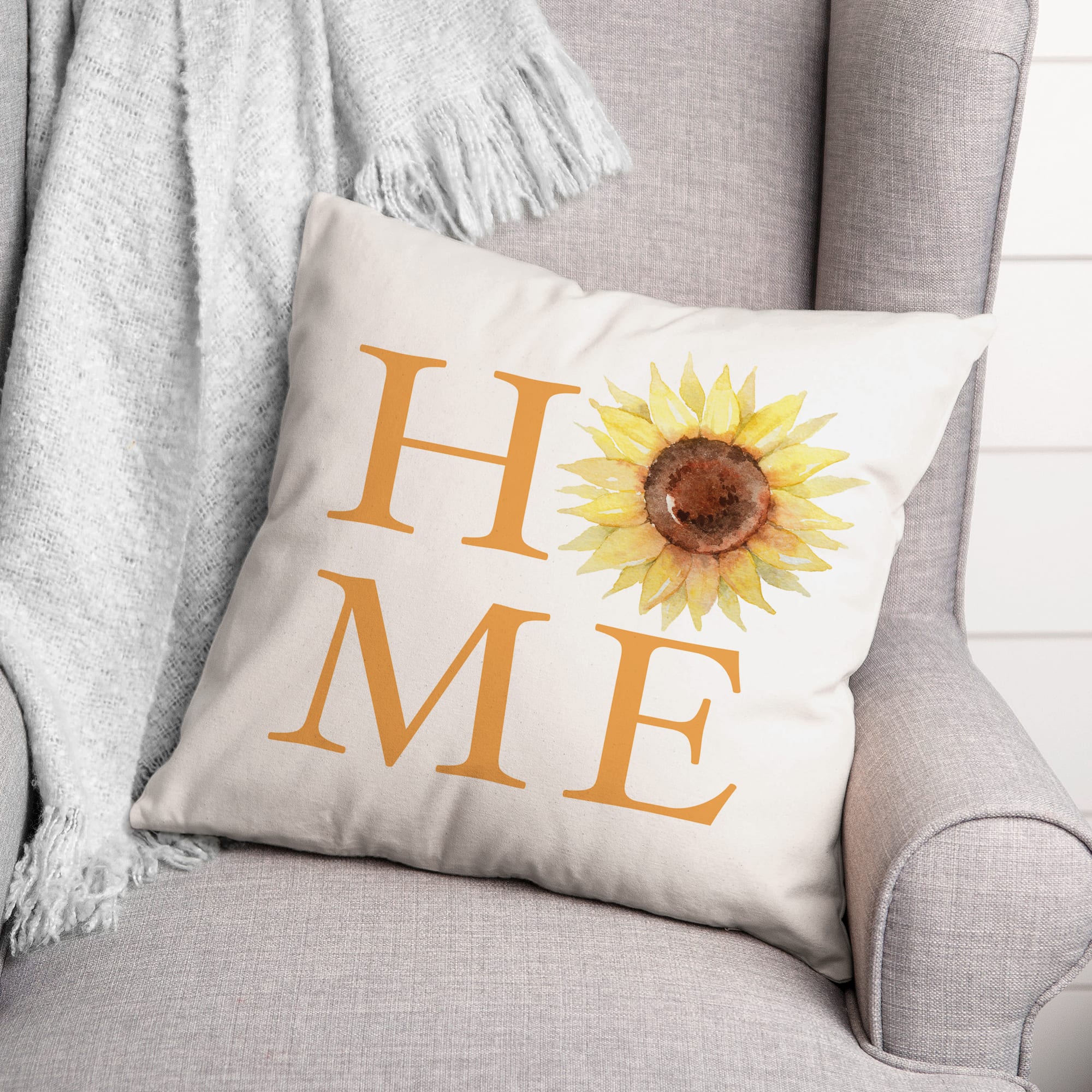 Home Sunflower Throw Pillow