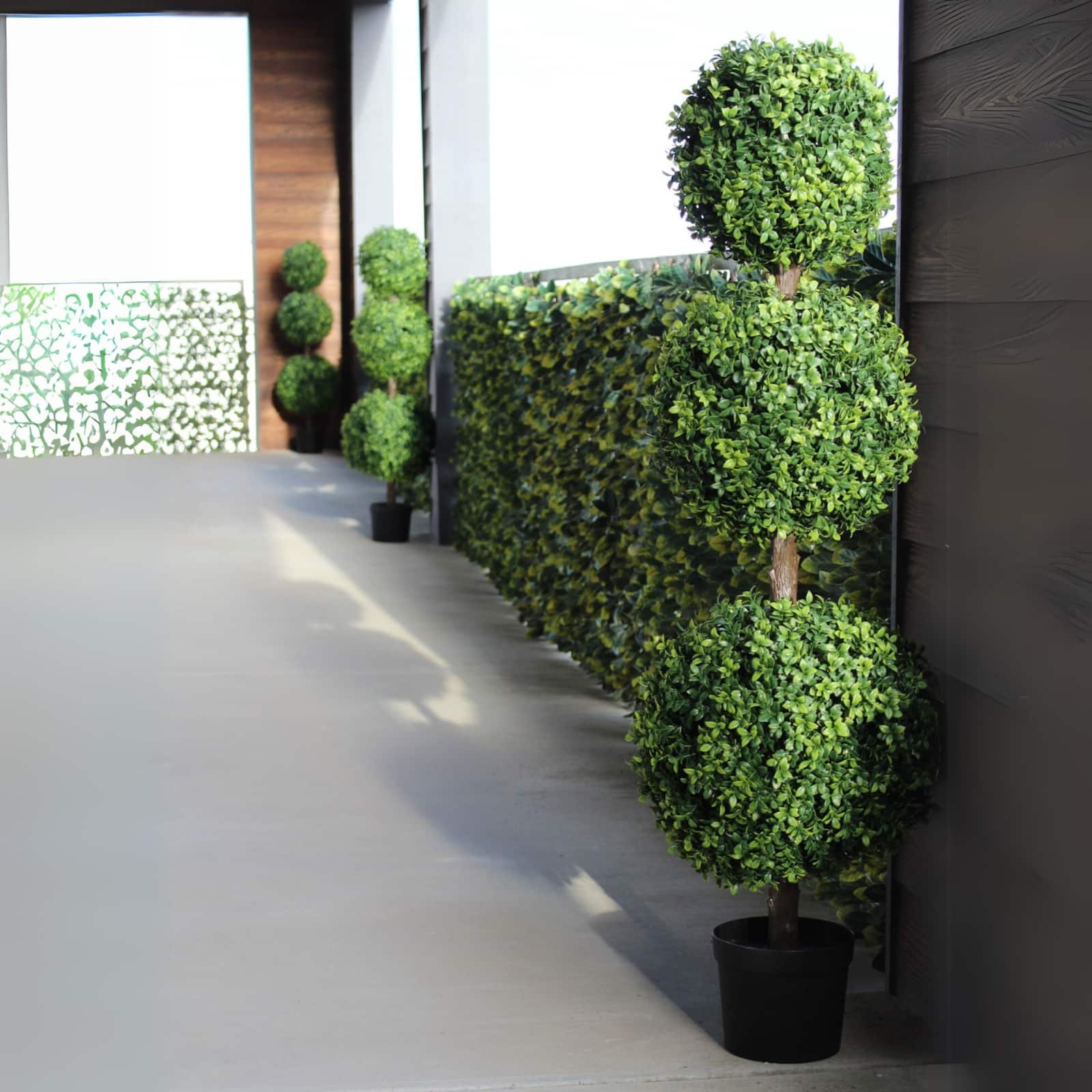 GreenSmart Dekor 4ft. Faux Boxwood Sphere Topiary Tree