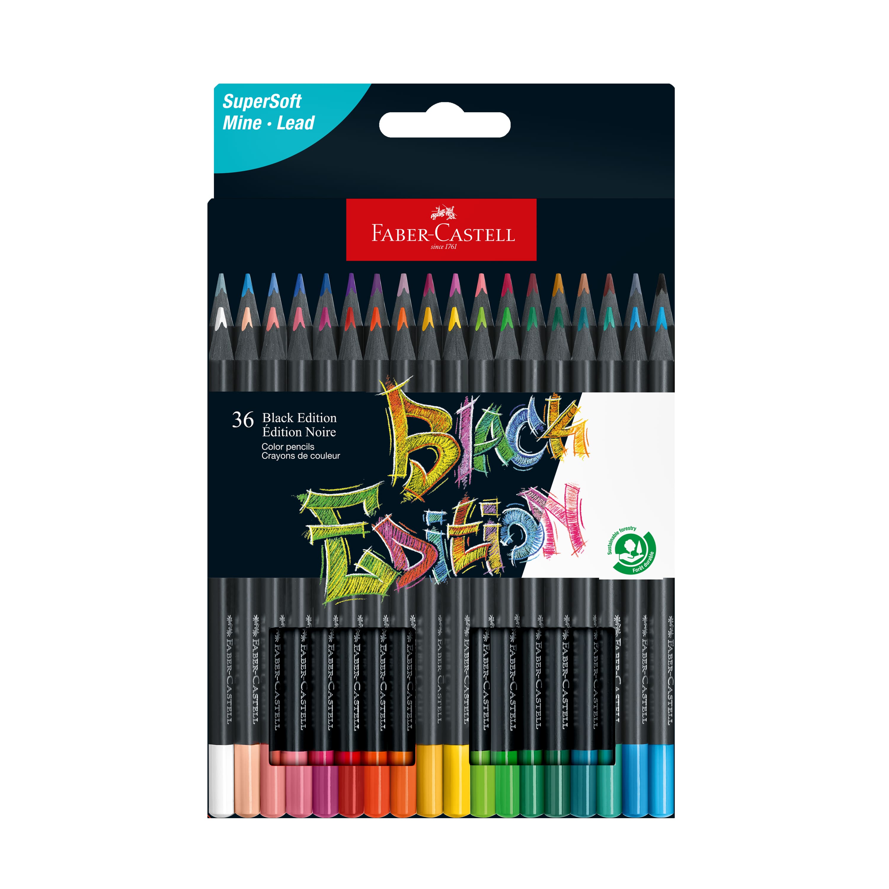 Faber-Castell® 36 Colour Black Edition Coloured Pencils
