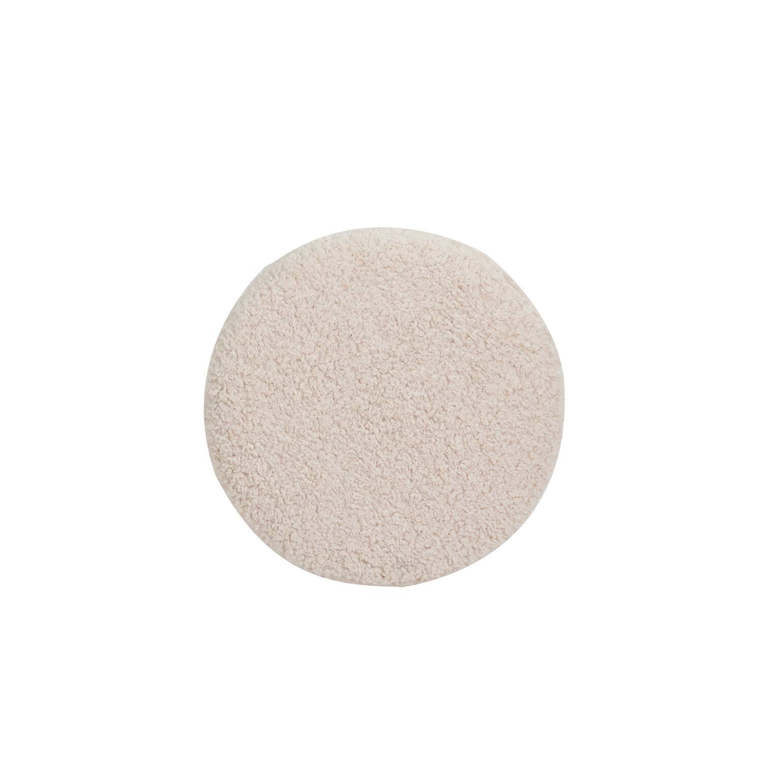 Hello Honey&#xAE; White Boucl&#xE9; Fabric Upholstered Ottoman