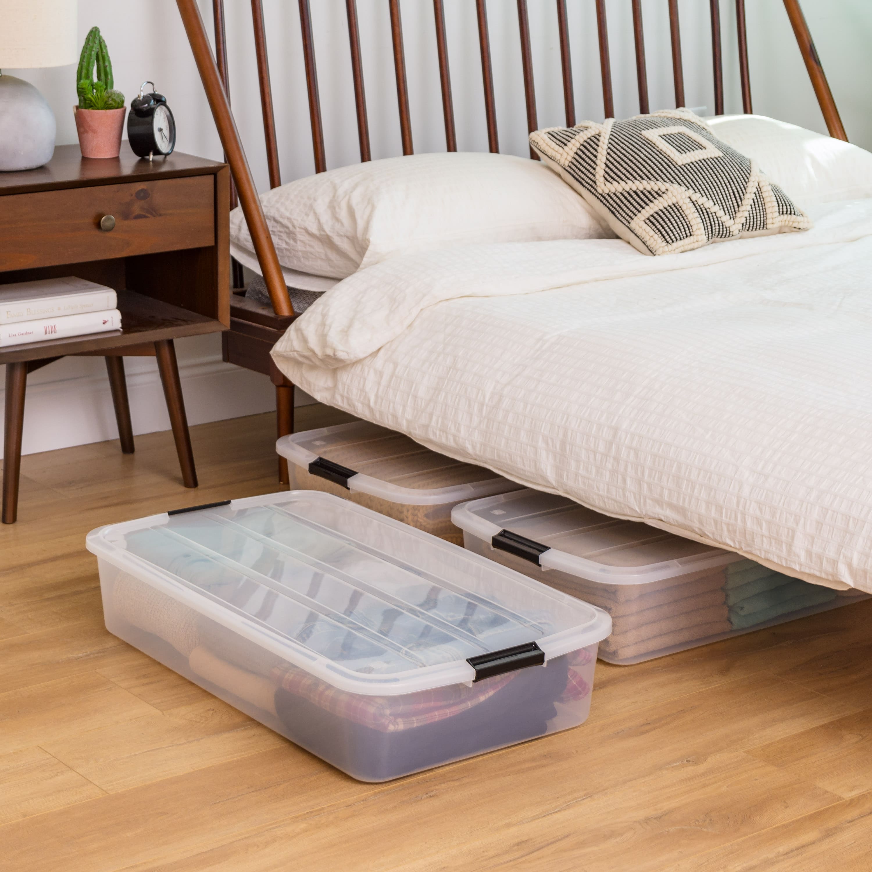 IRIS&#xAE; 50qt. Clear Underbed Storage Boxes with Latching Lids, 3ct.