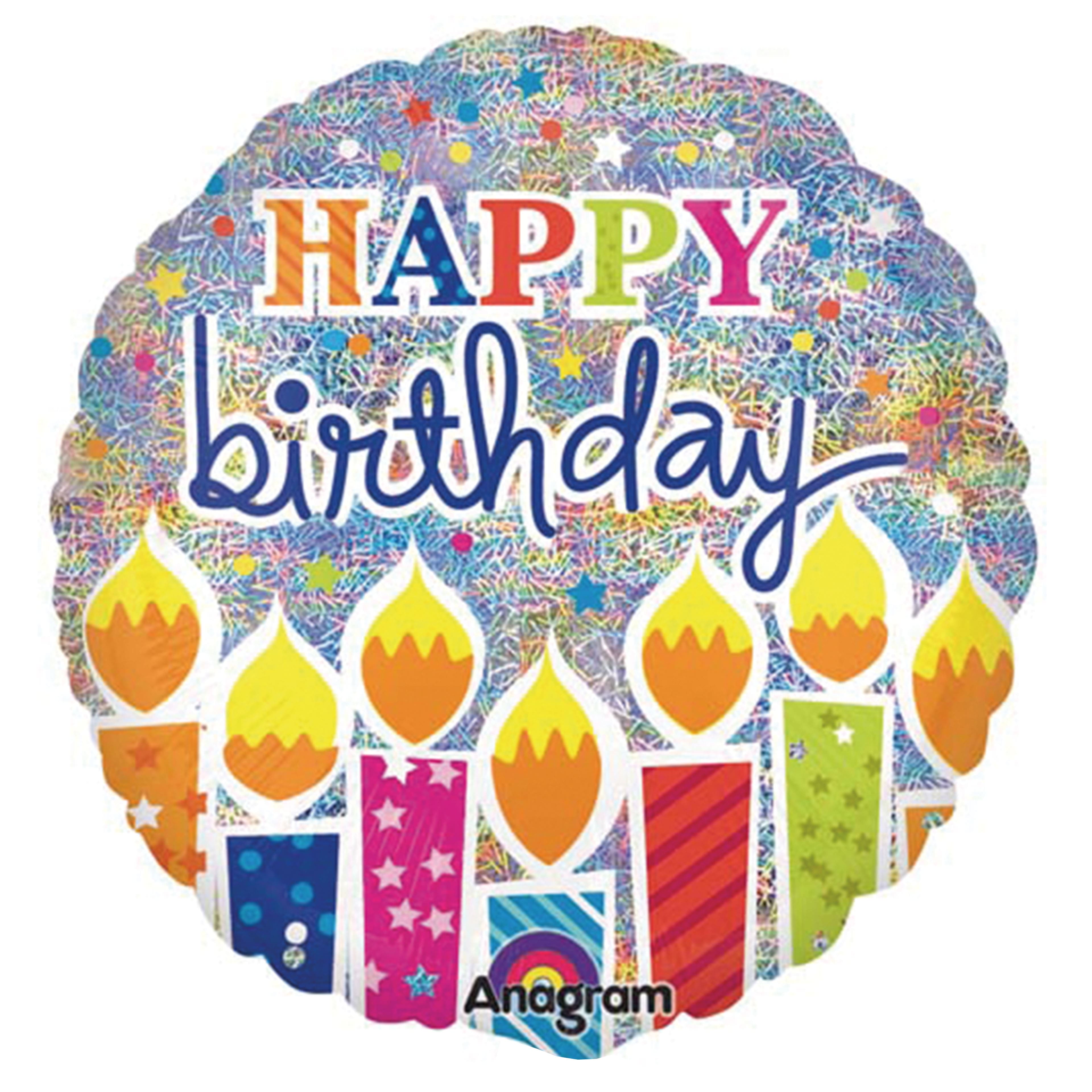 18" Shimmer Birthday Candles Foil Balloon