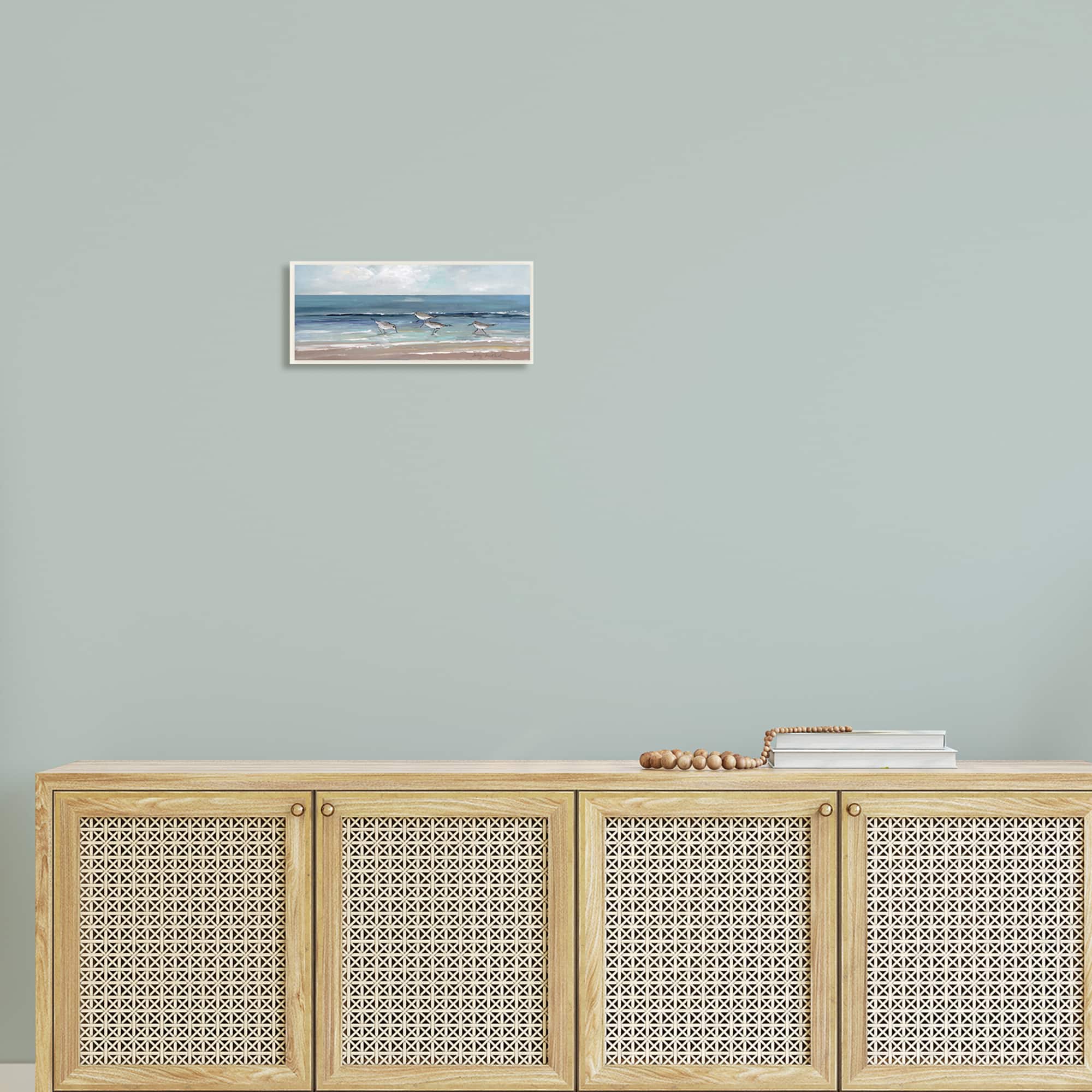 Stupell Industries Cloudy Sky Beach Painting Wall Plaque Art