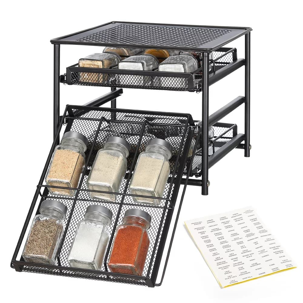 3-Tier 18-Bottle Spice Rack Organizer