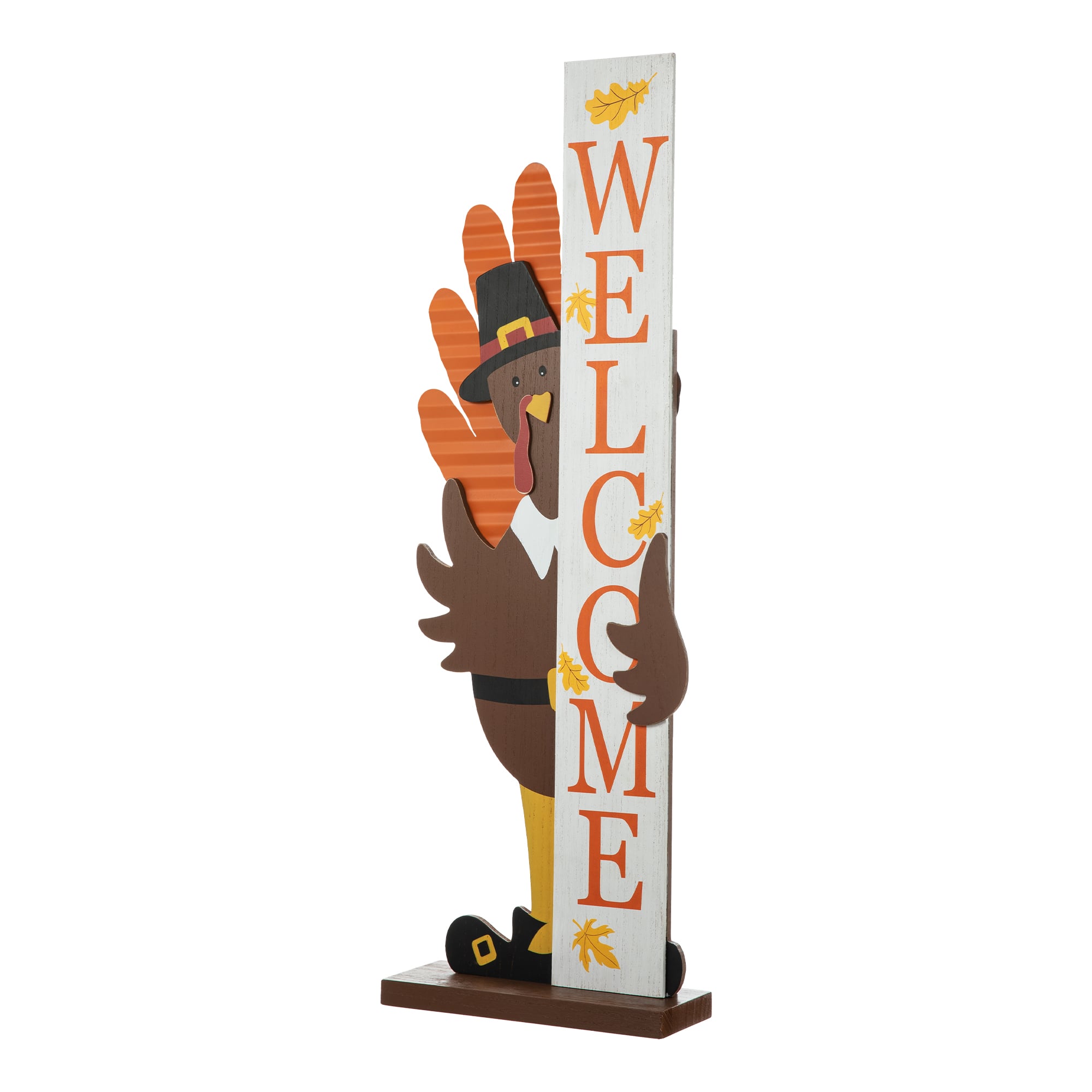 Glitzhome&#xAE; 36&#x22; Thanksgiving Wooden Turkey Welcome Porch D&#xE9;cor