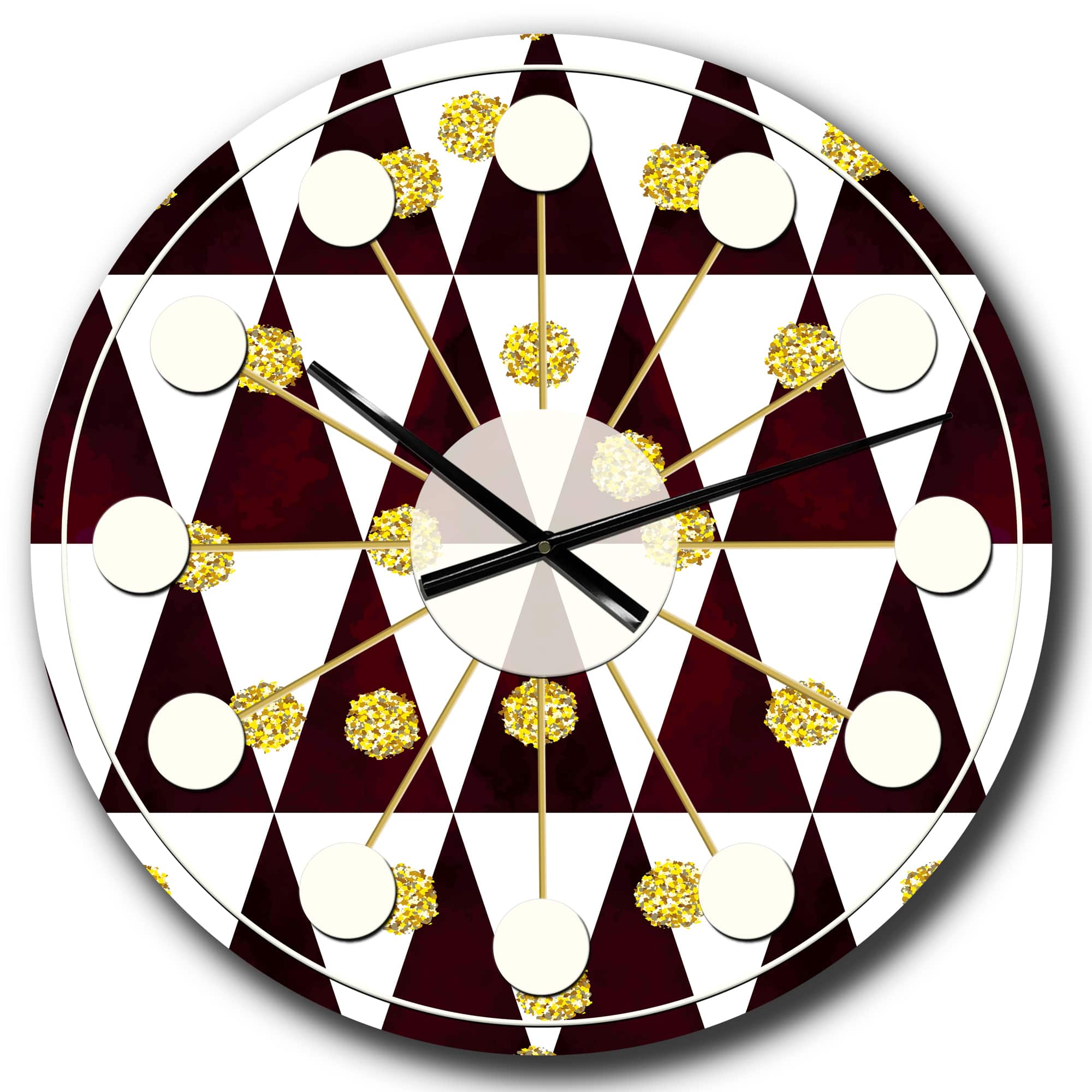Designart 'Gold Polka Dot Pattern Ii Mid-Century Modern Wall Clock