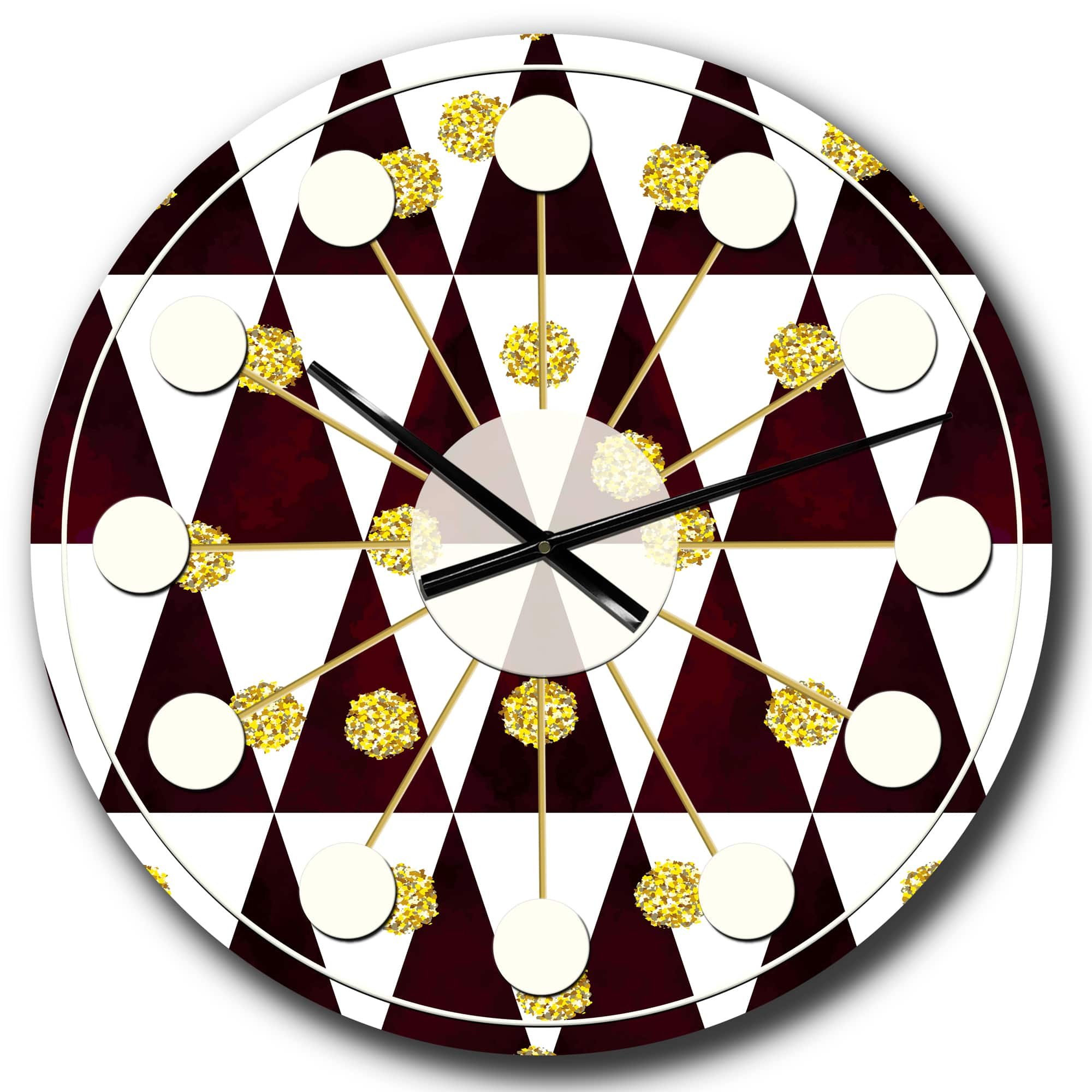 Designart &#x27;Gold Polka Dot Pattern Ii Mid-Century Modern Wall Clock