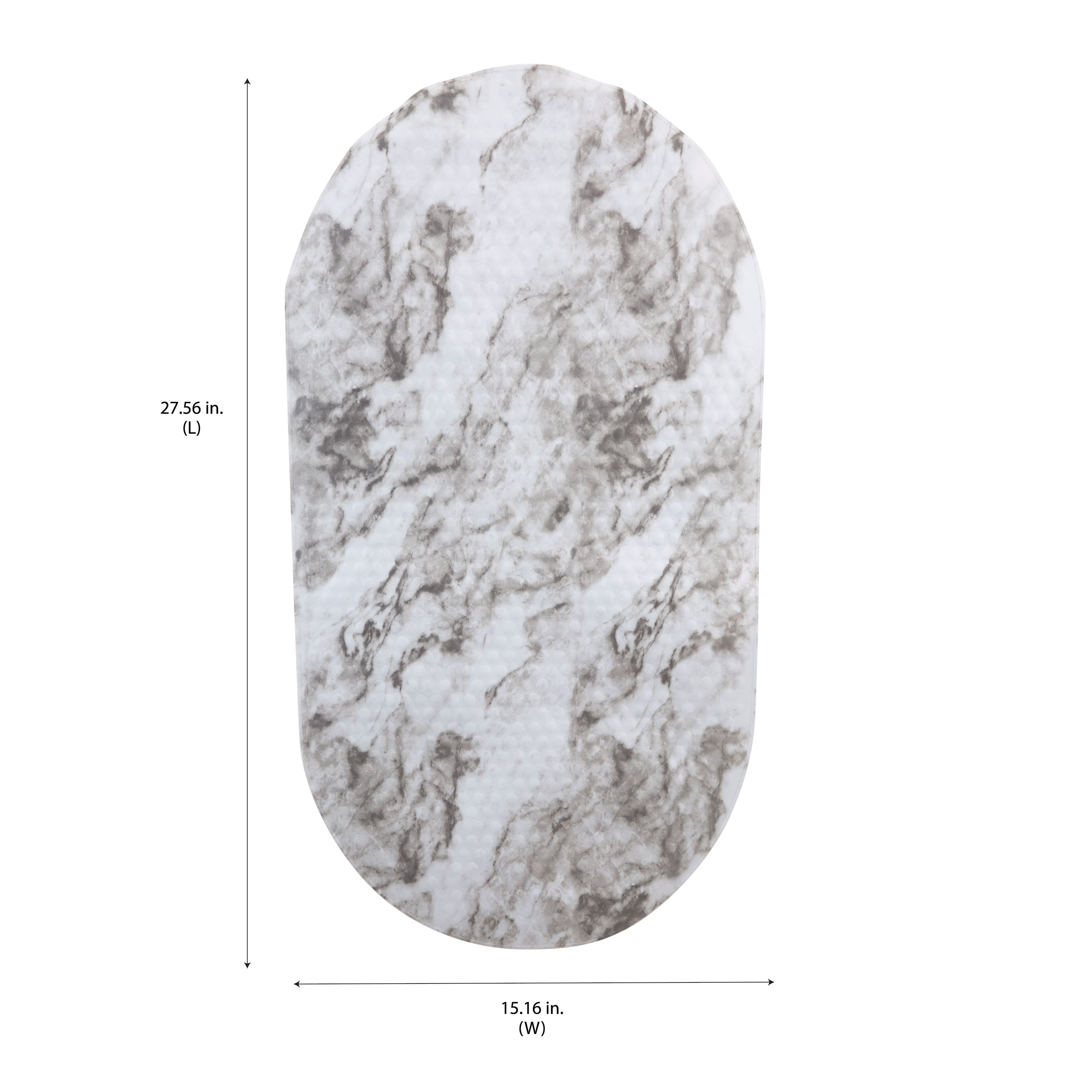 Bath Bliss Marble Print Oval Bubble Bath Mat