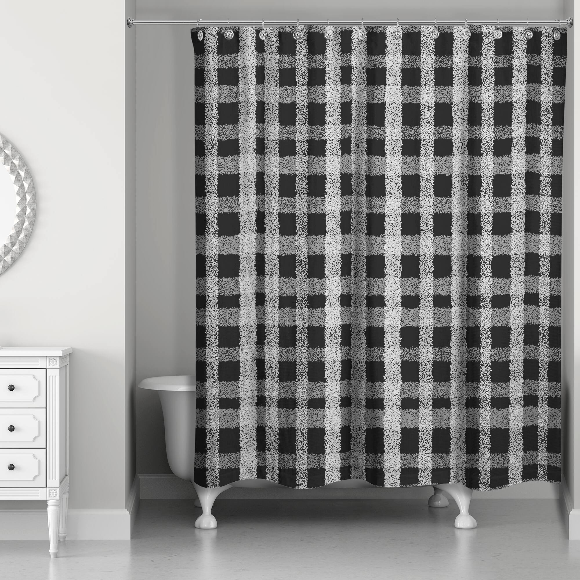 Chalky Plaid Shower Curtain
