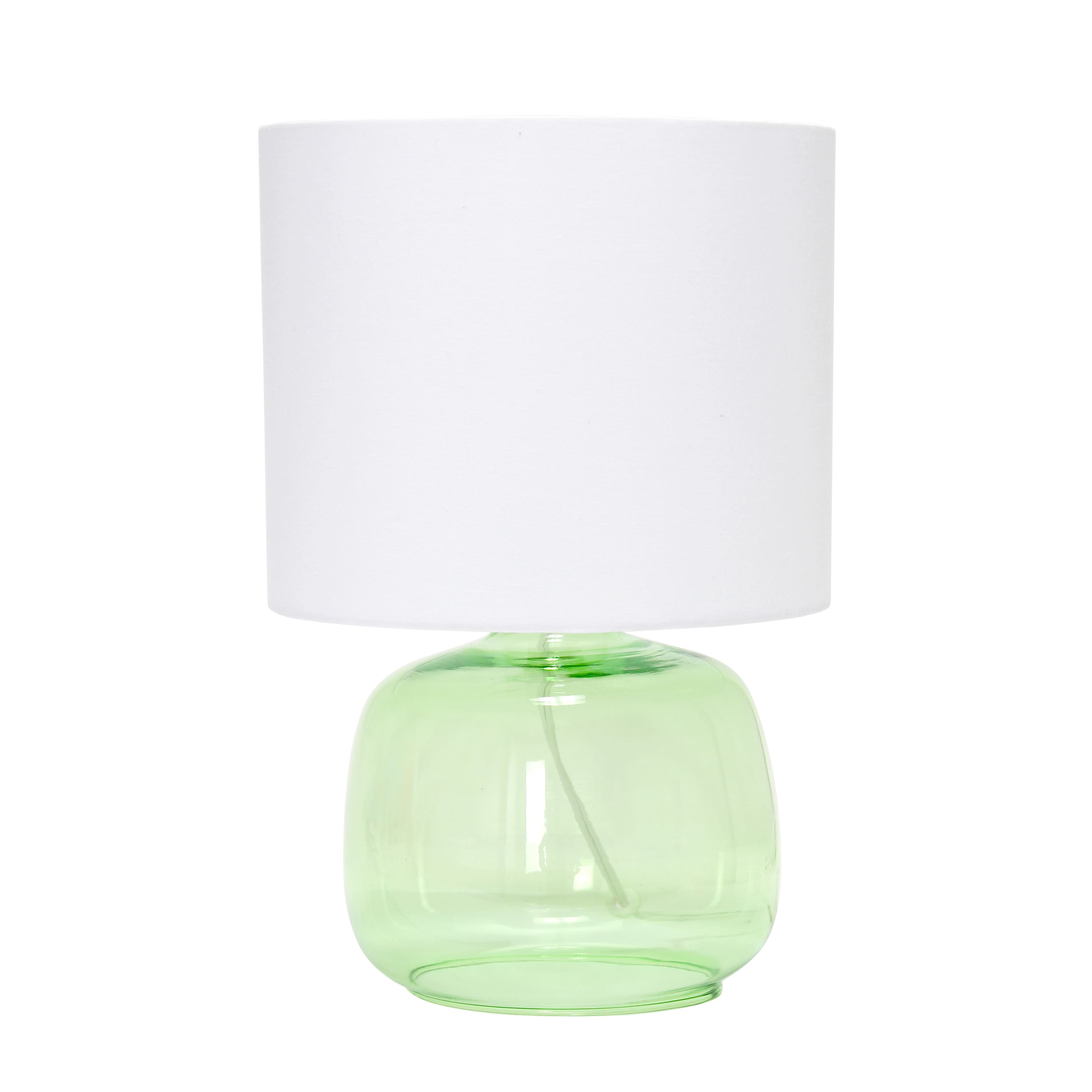 Simple Designs Green &#x26; White Glass Table Lamp