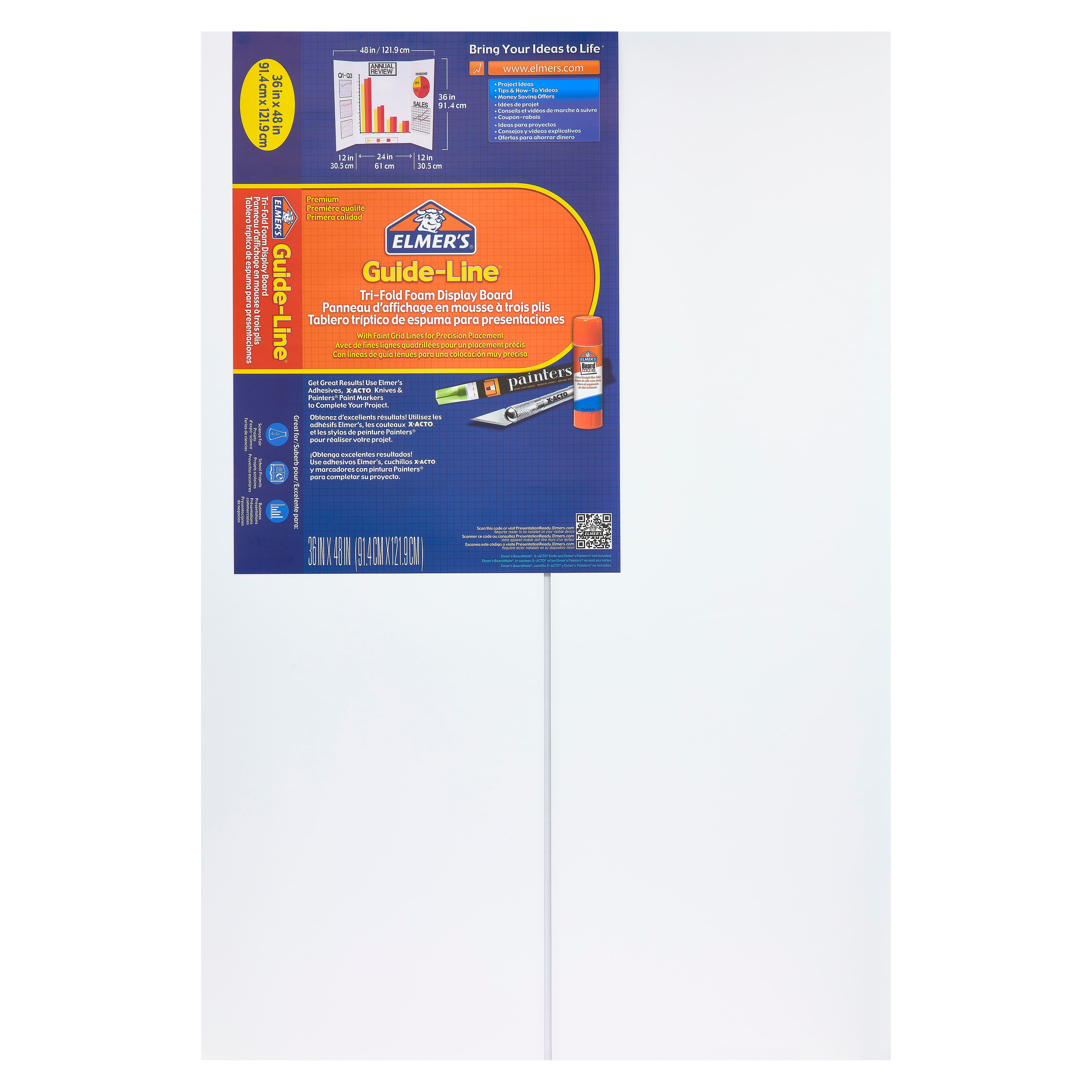 12 Pack: Elmer's Guide-Line 36 inch x 48 inch Foam Display Board, Size: 36 x 48, White