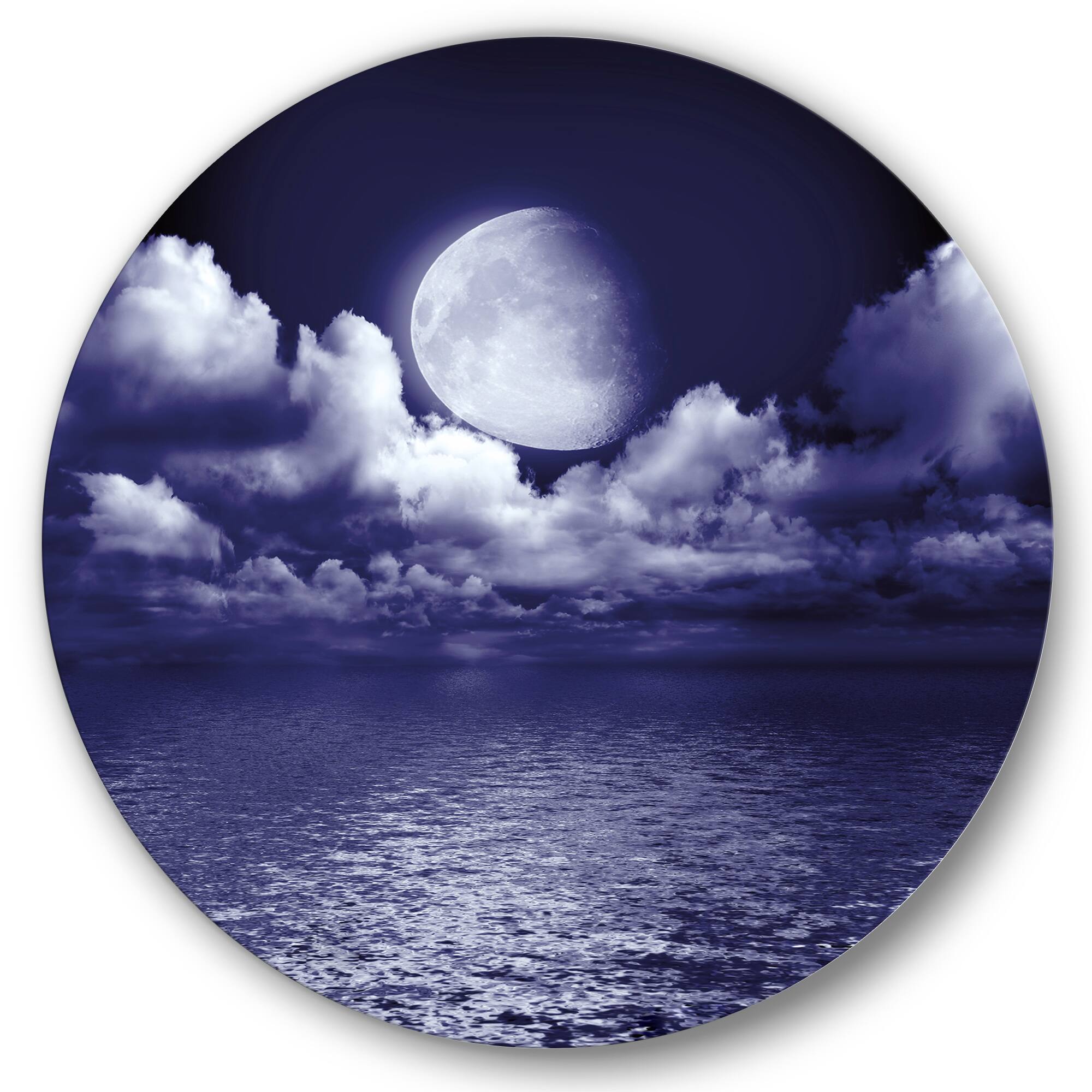 Designart - Full Moon In Cloudy Night Sky V
