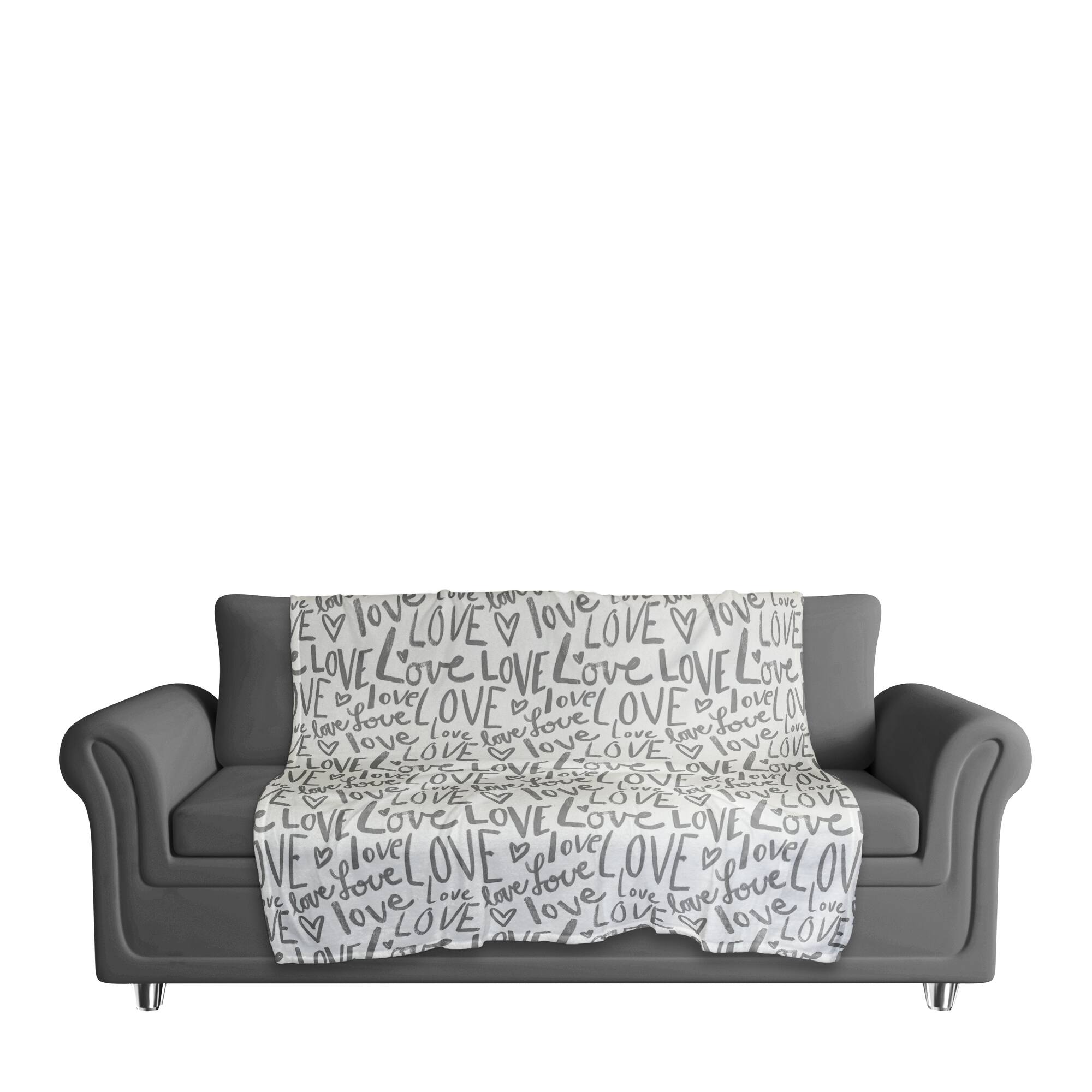 Love Typography 50&#x22; x 60&#x22; Coral Fleece Blanket