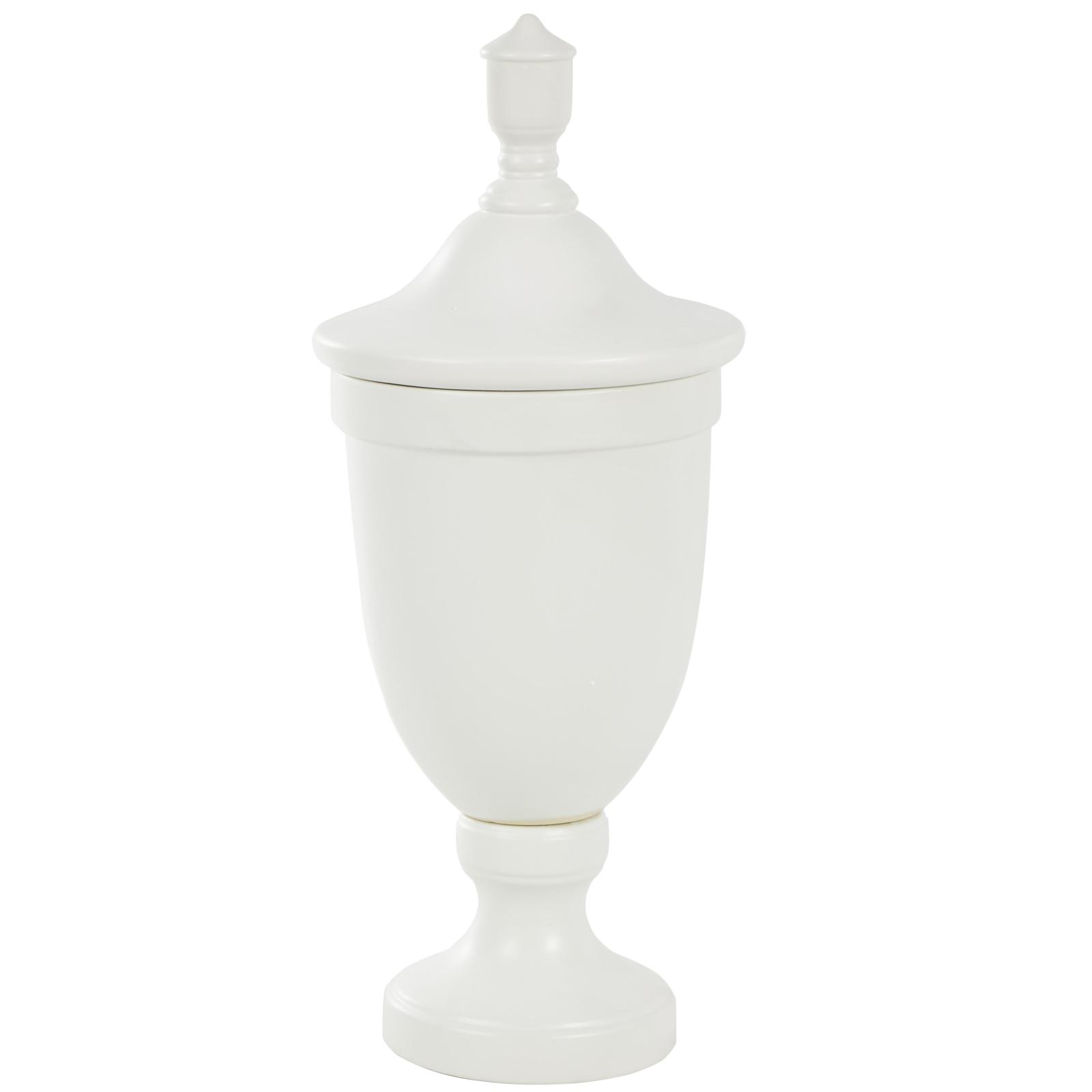 Ceramic Fluted Urn-Shaped Living Room Decorative Jar with Lid