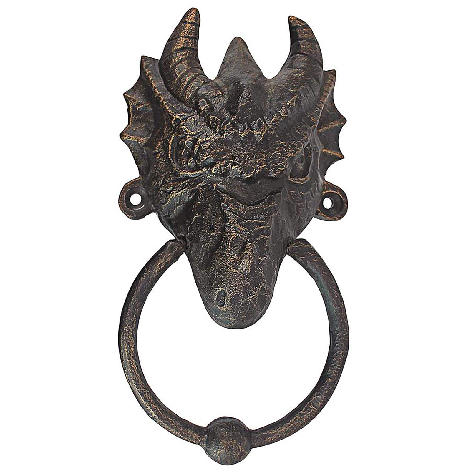 Design Toscano Head of the Dragon Foundry Iron Door Knocker