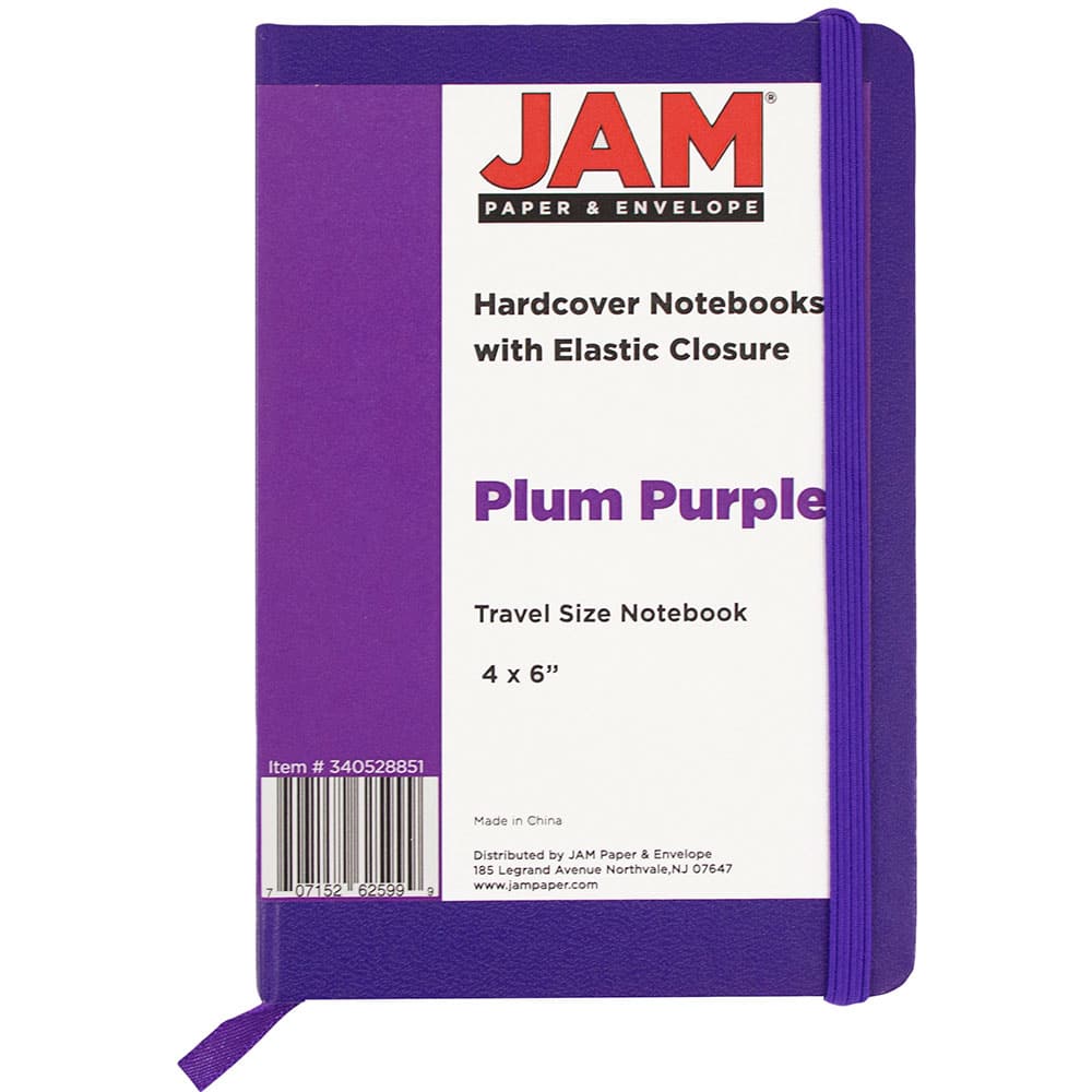 JAM Paper Travel Size Hardcover Notebook with Elastic Band