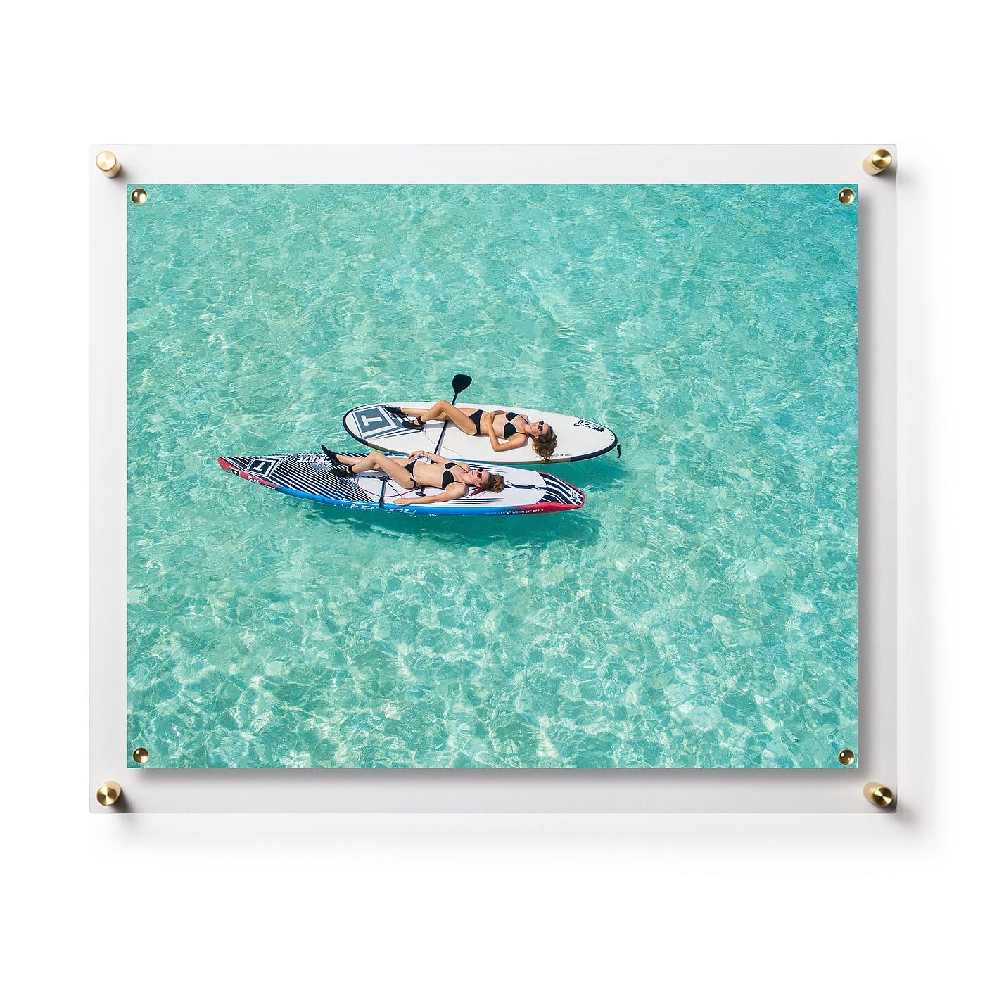 Wexel Art Single Panel Clear Acrylic Floating Wall Frame &#x26; Magnets with Gold Hardware