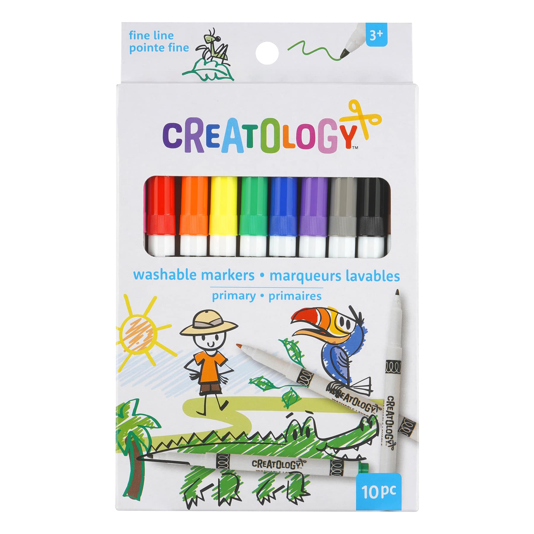 12 Packs: 10 ct. (120 total) Primary Fine Line Washable Markers by Creatology&#x2122;