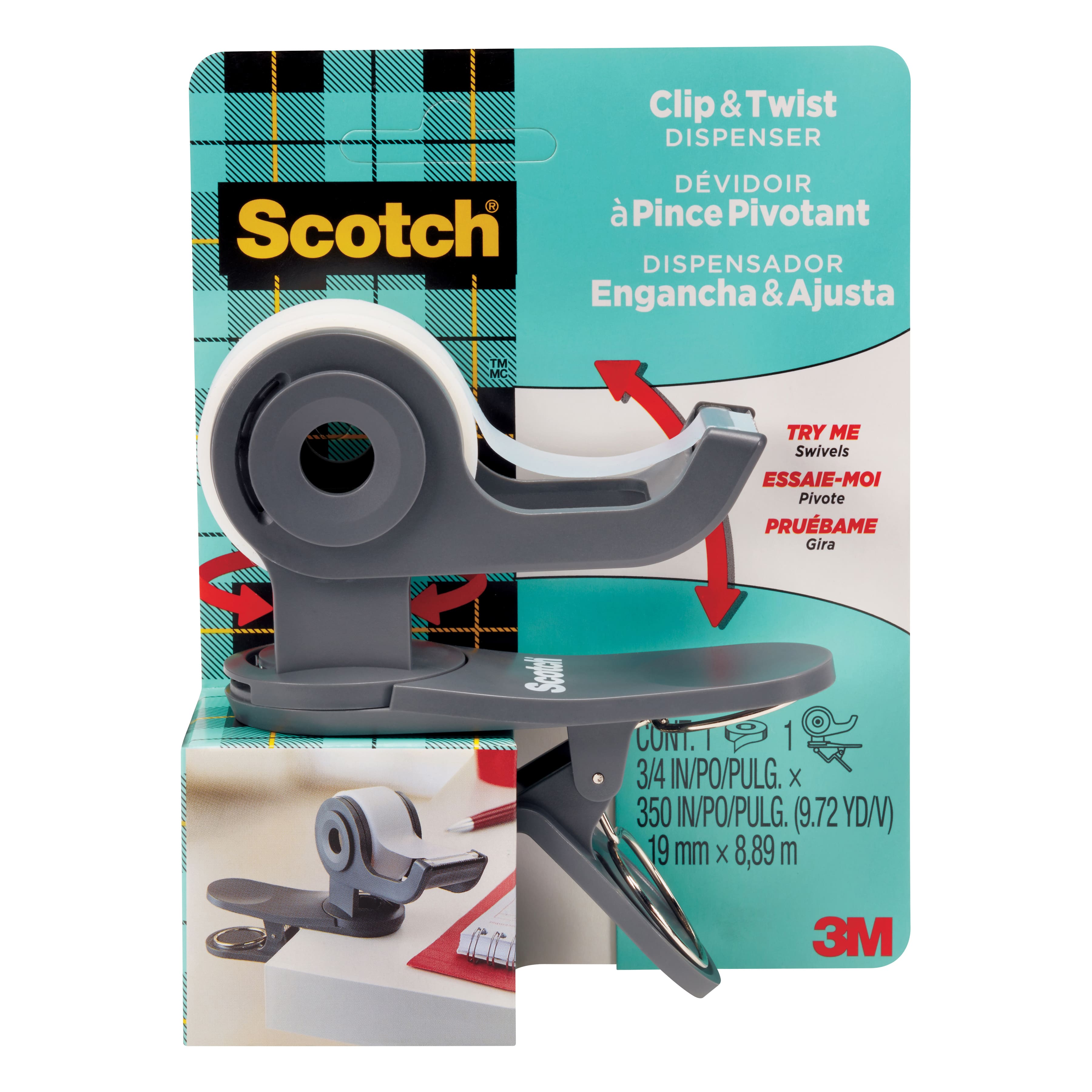 Scotch® Clip & Twist Tape Dispenser