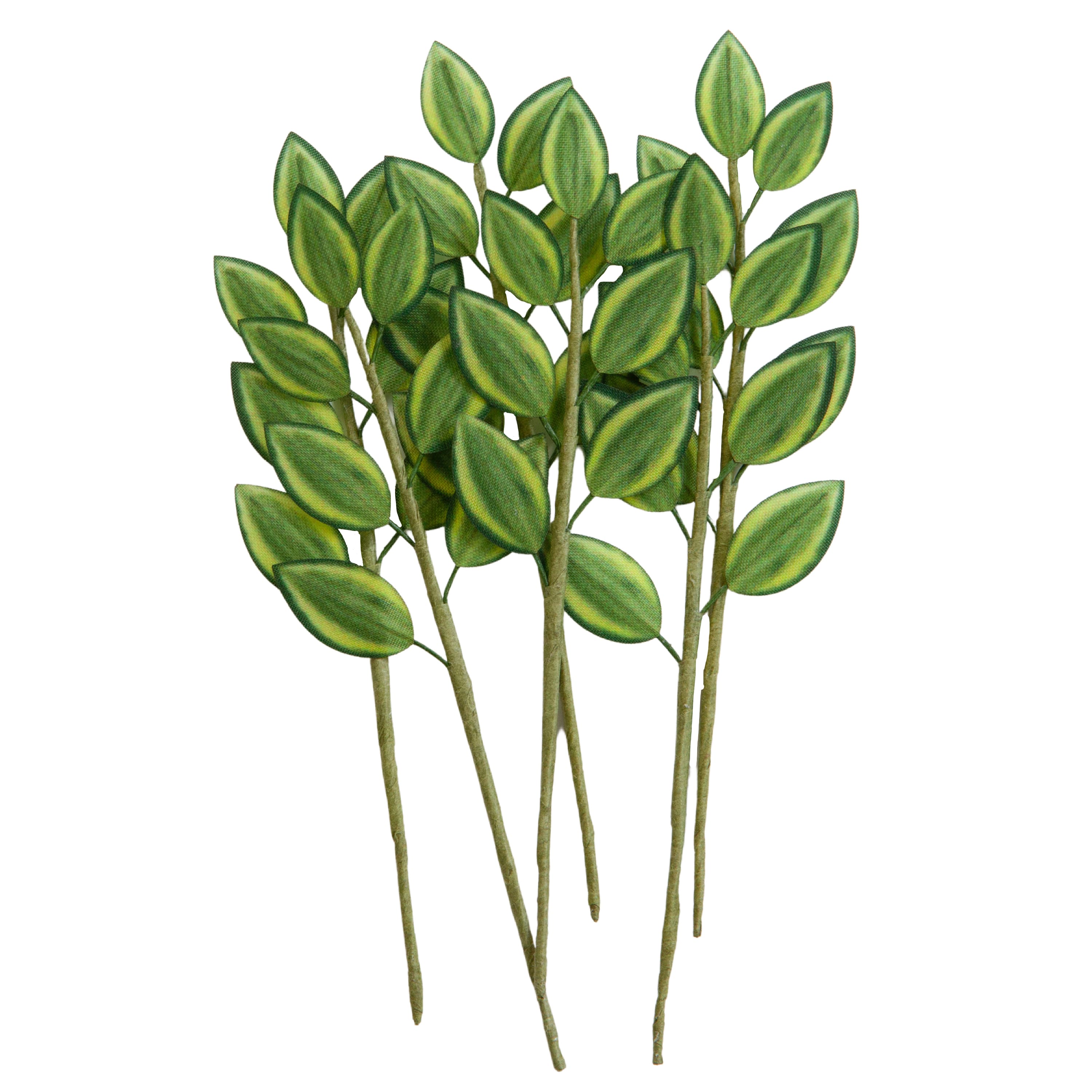 12 Packs: 6 ct. (72 total) Green & Yellow Fabric Leaf Embellishments by Recollections™