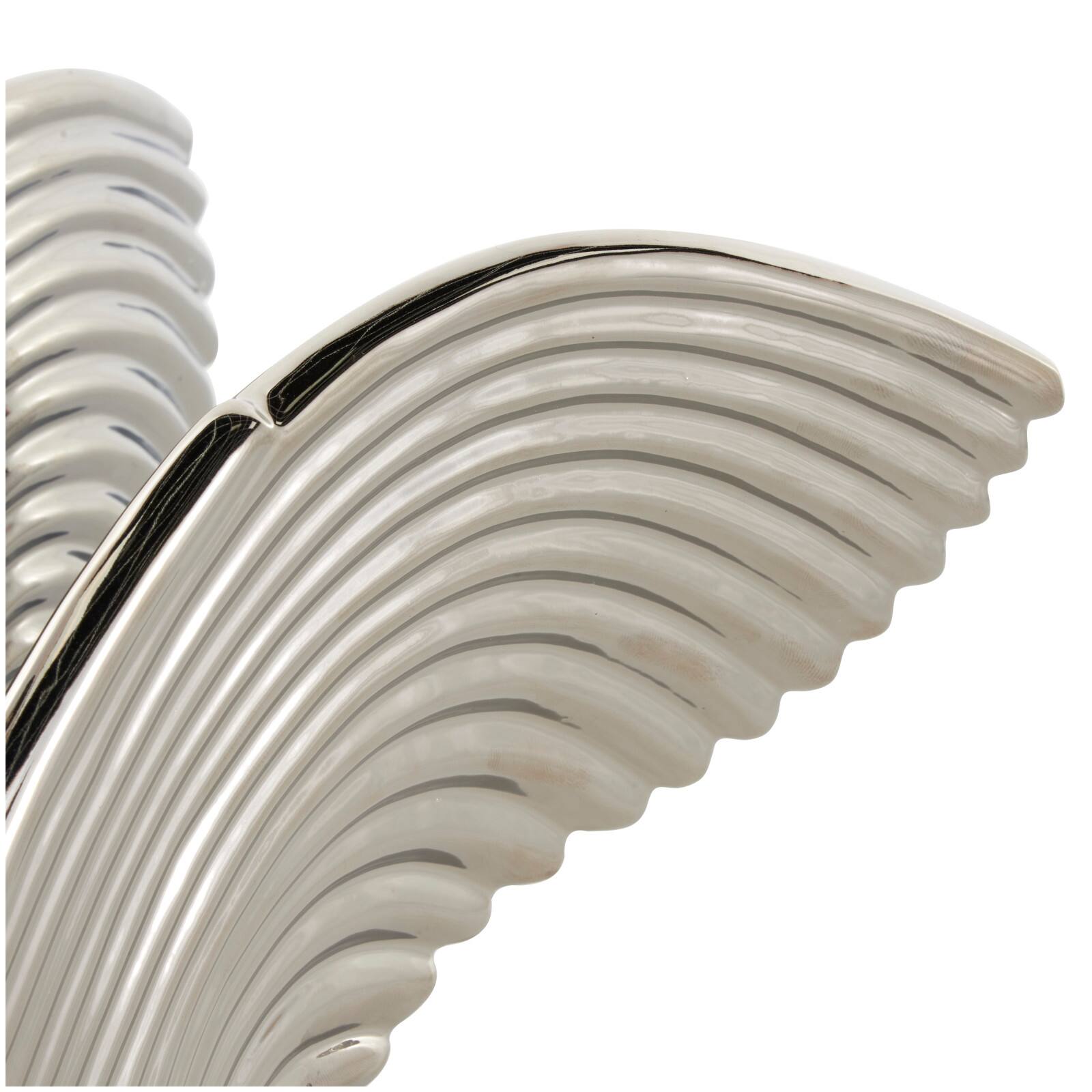 10.5&#x22; Ceramic Swan with Textured Grooves Sculpture