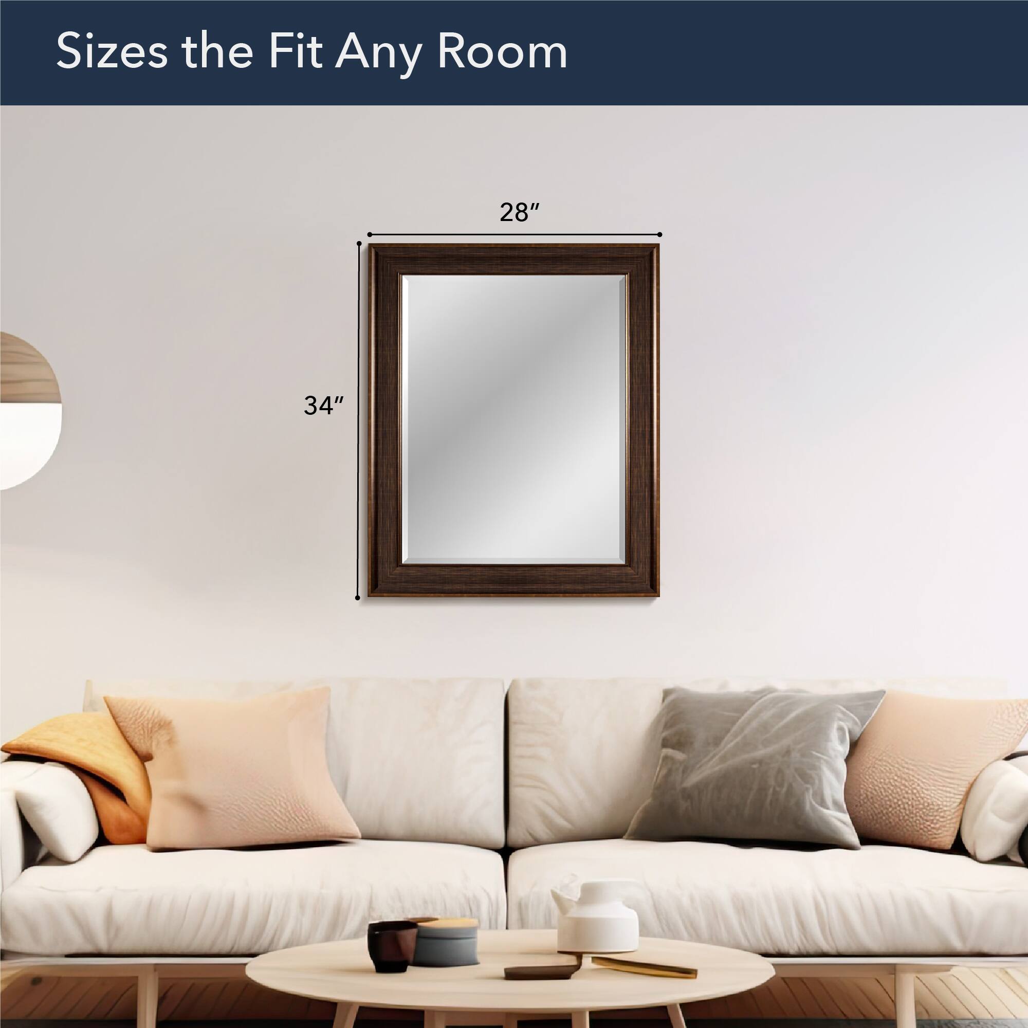 Head West&#xAE; 34&#x22; Oil Rubbed Bronze Framed Beveled Vanity Wall Mirror