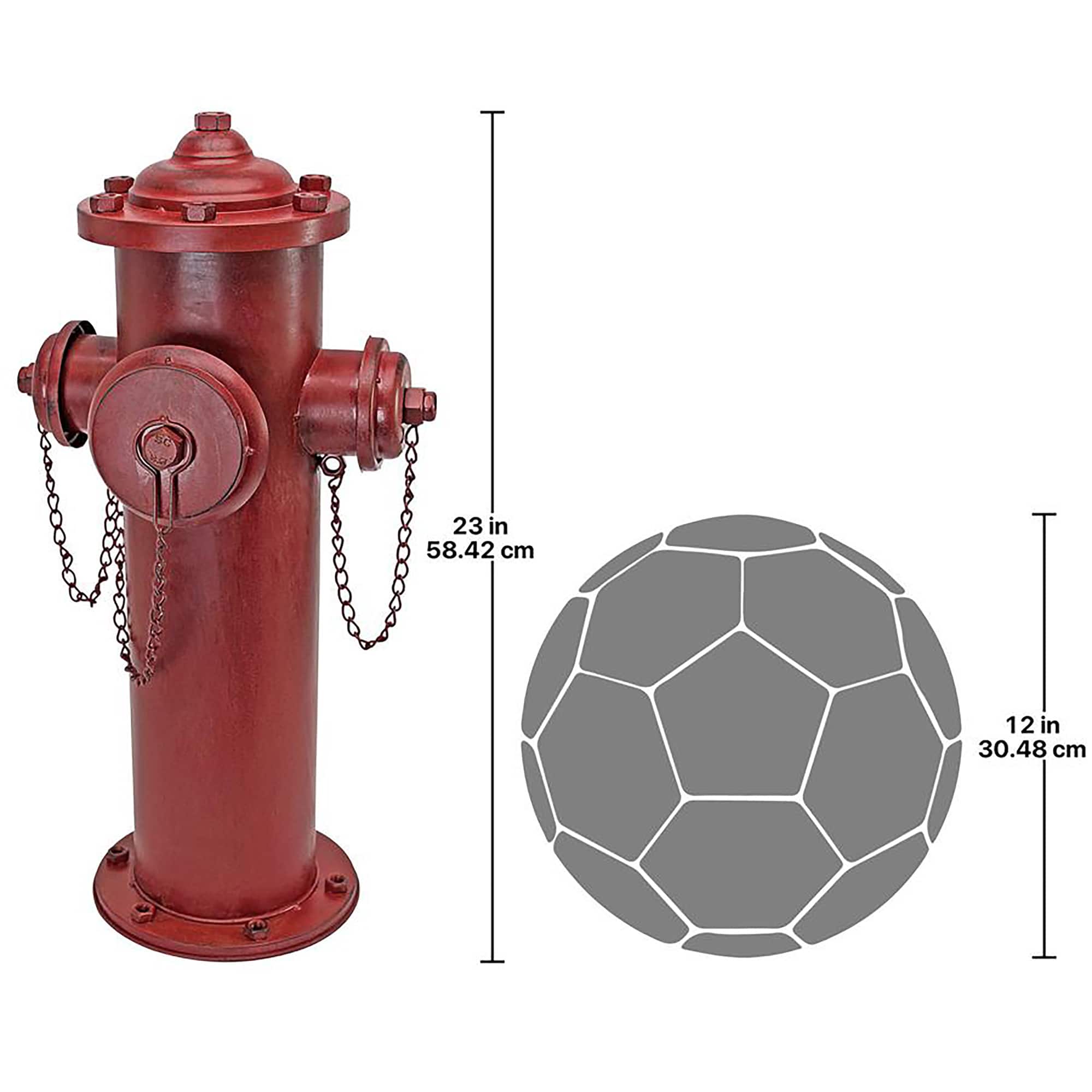 Design Toscano 23&#x22; Large Vintage Metal Fire Hydrant Statue