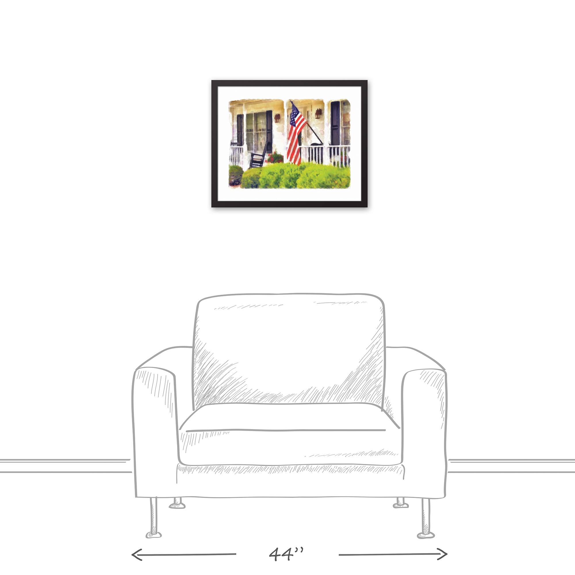 American Porch Black Framed Canvas