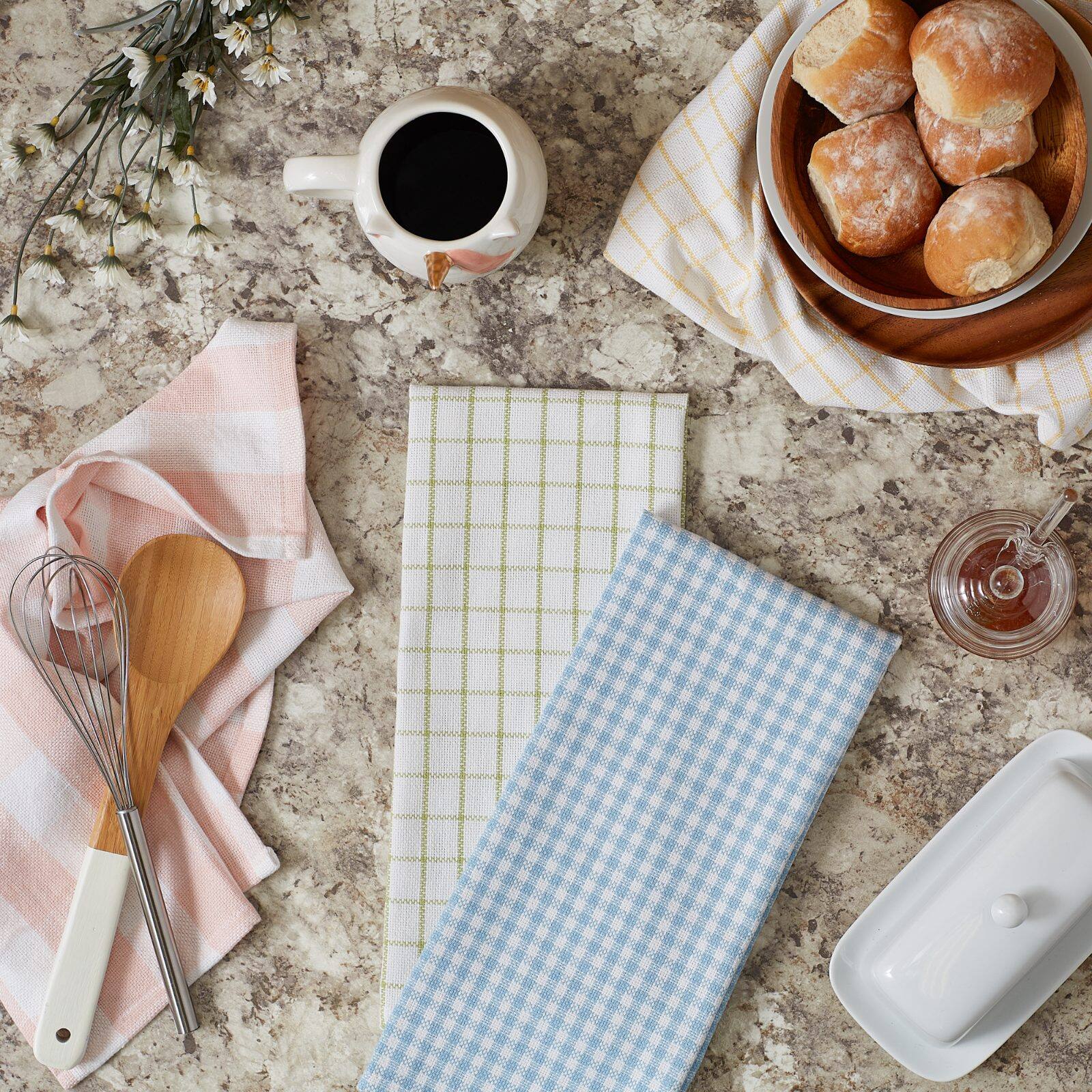 DII® Garden Plaids Dishtowel Set