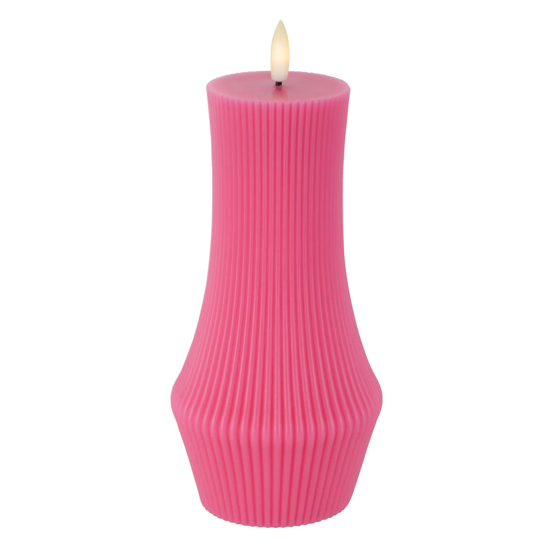 8.5&#x22; Ribbed Pillar LED Wax Candle by Ashland&#xAE;