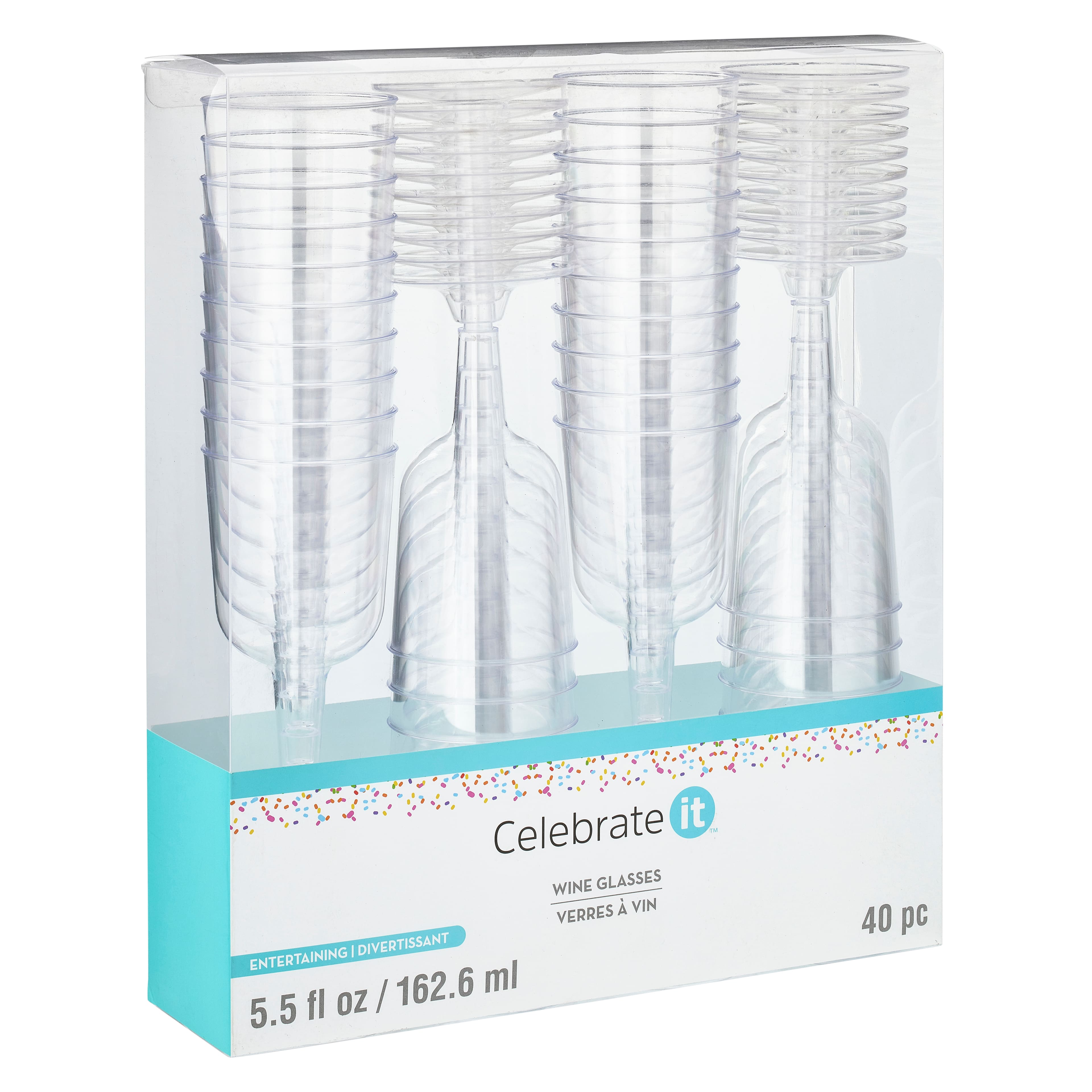 12 Packs: 40 ct. (480 total) Plastic Wine Glasses by Celebrate It&#x2122;