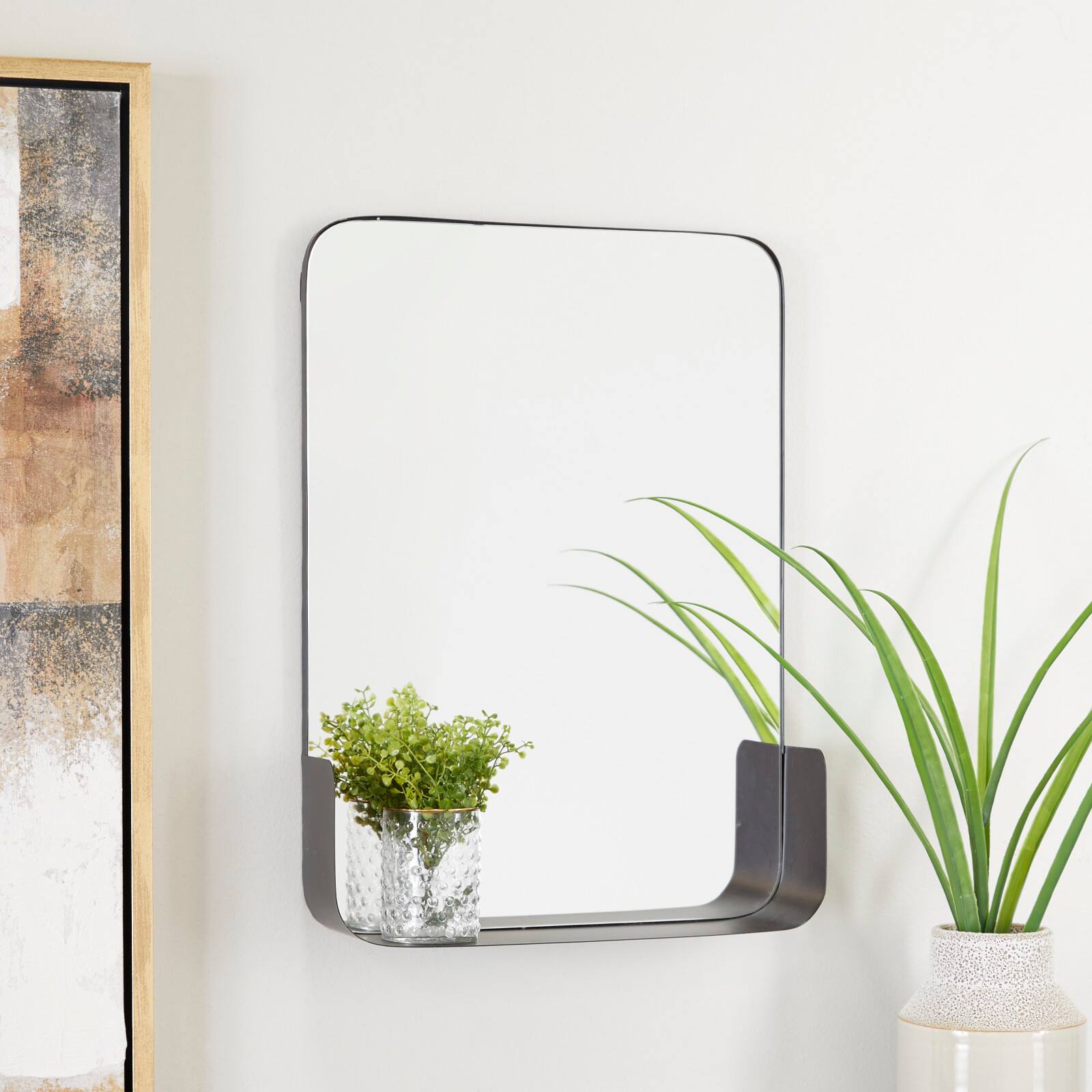 CosmoLiving by Cosmopolitan 22" Metal Modern Wall Mirror