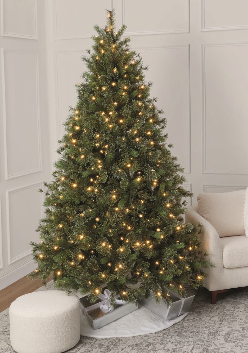 9ft. Pre-Lit Jackson Fir Artificial Christmas Tree, Warm White LED Lights by Ashland&#xAE;