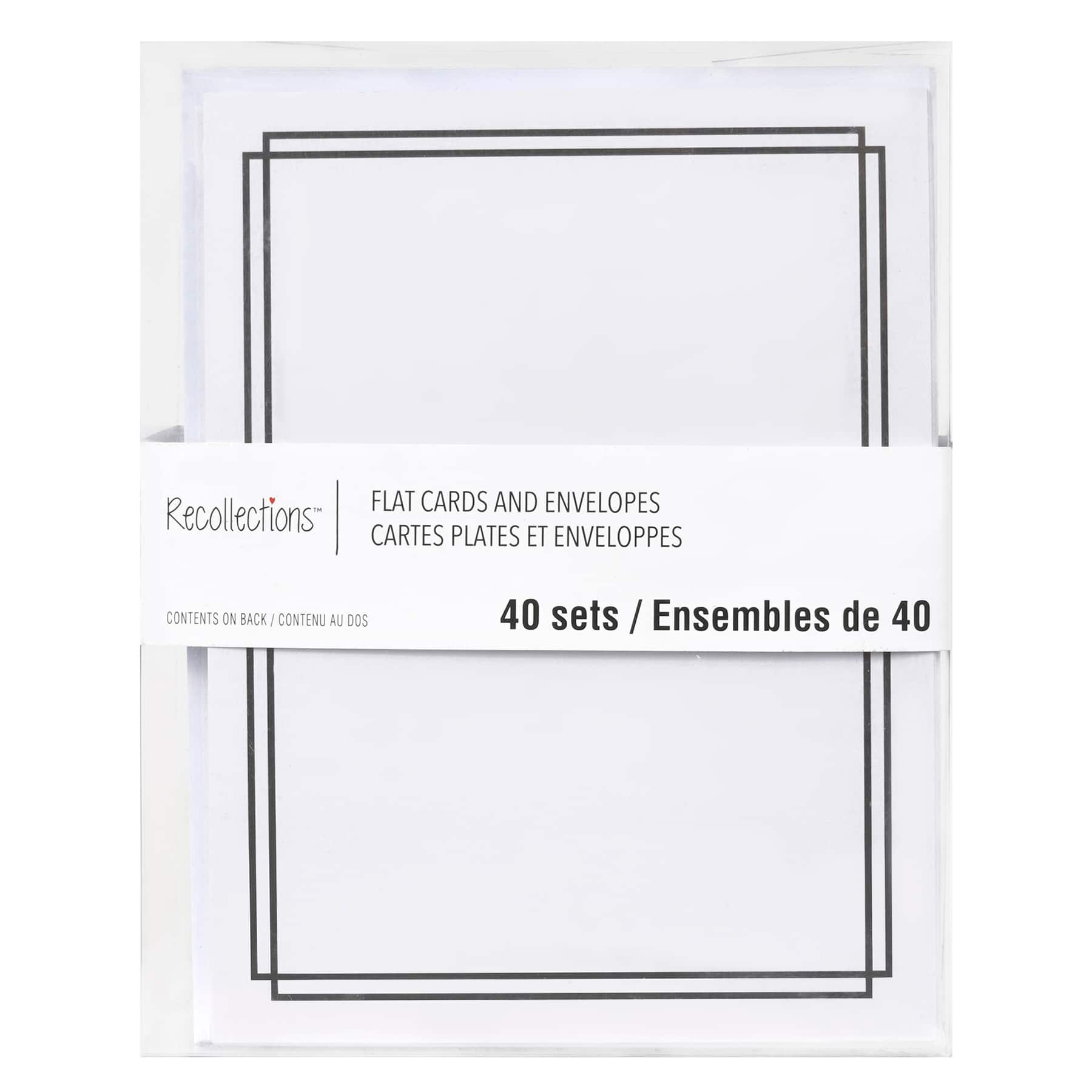 Black Border Flat Cards &#x26; Envelopes by Recollections&#x2122;, 4.25&#x22; x 5.5&#x22;