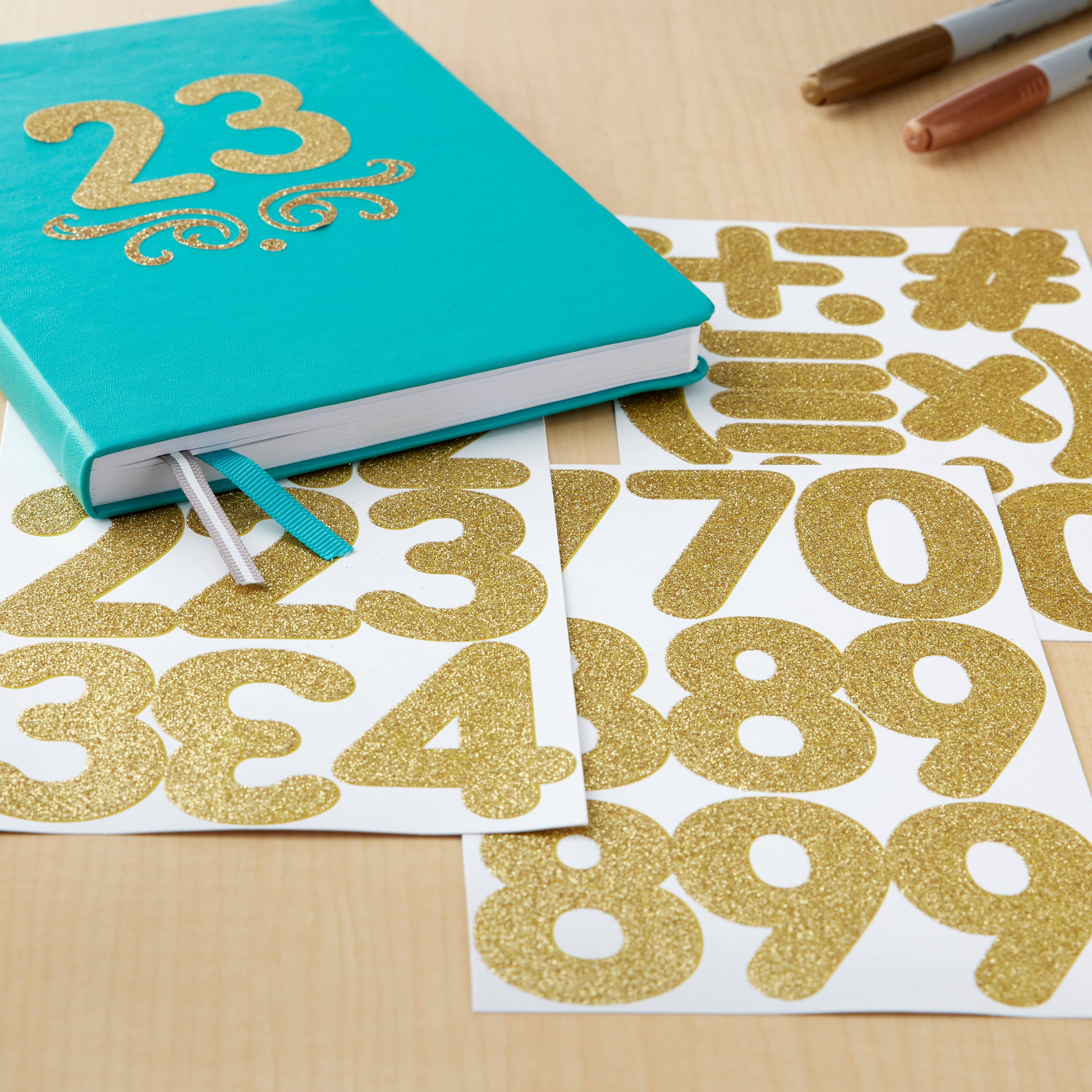 12 Pack: Gold Foil Rounded Number Stickers by Recollections