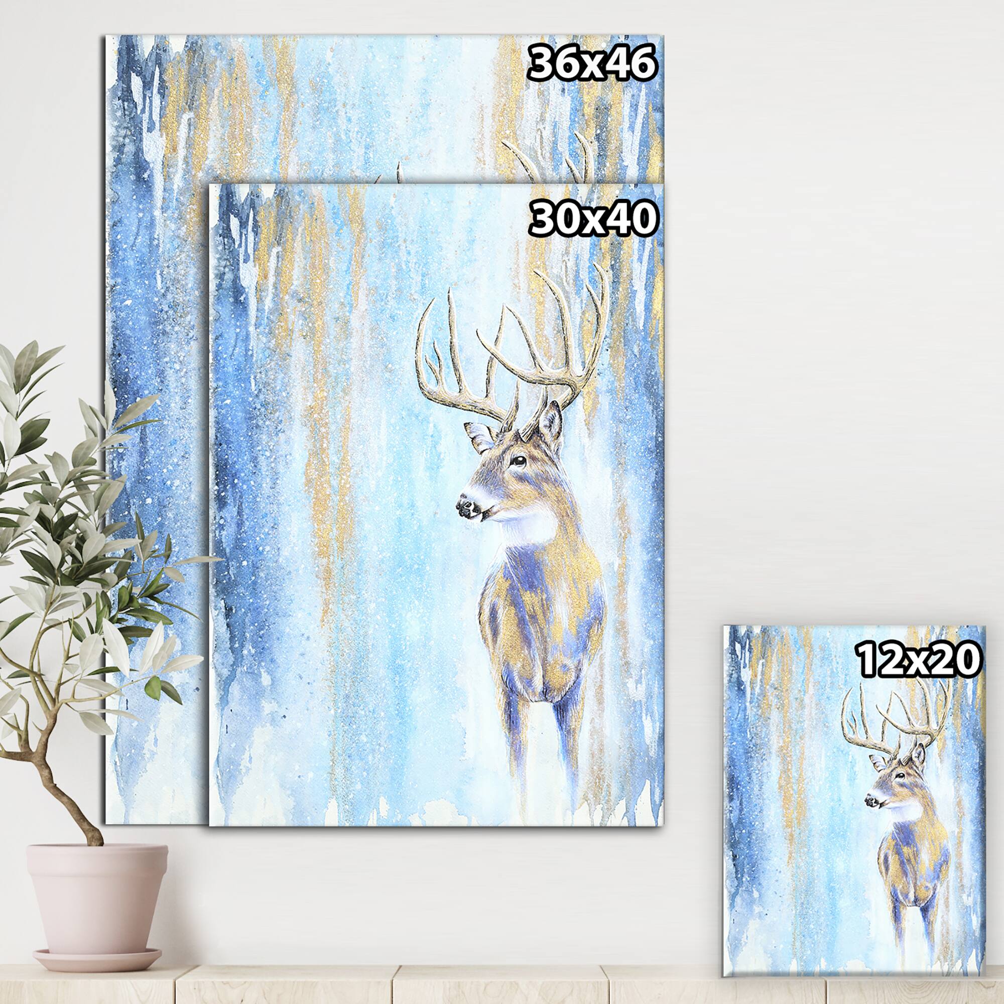 Designart - Winter Buck - Cottage Gallery-wrapped Canvas