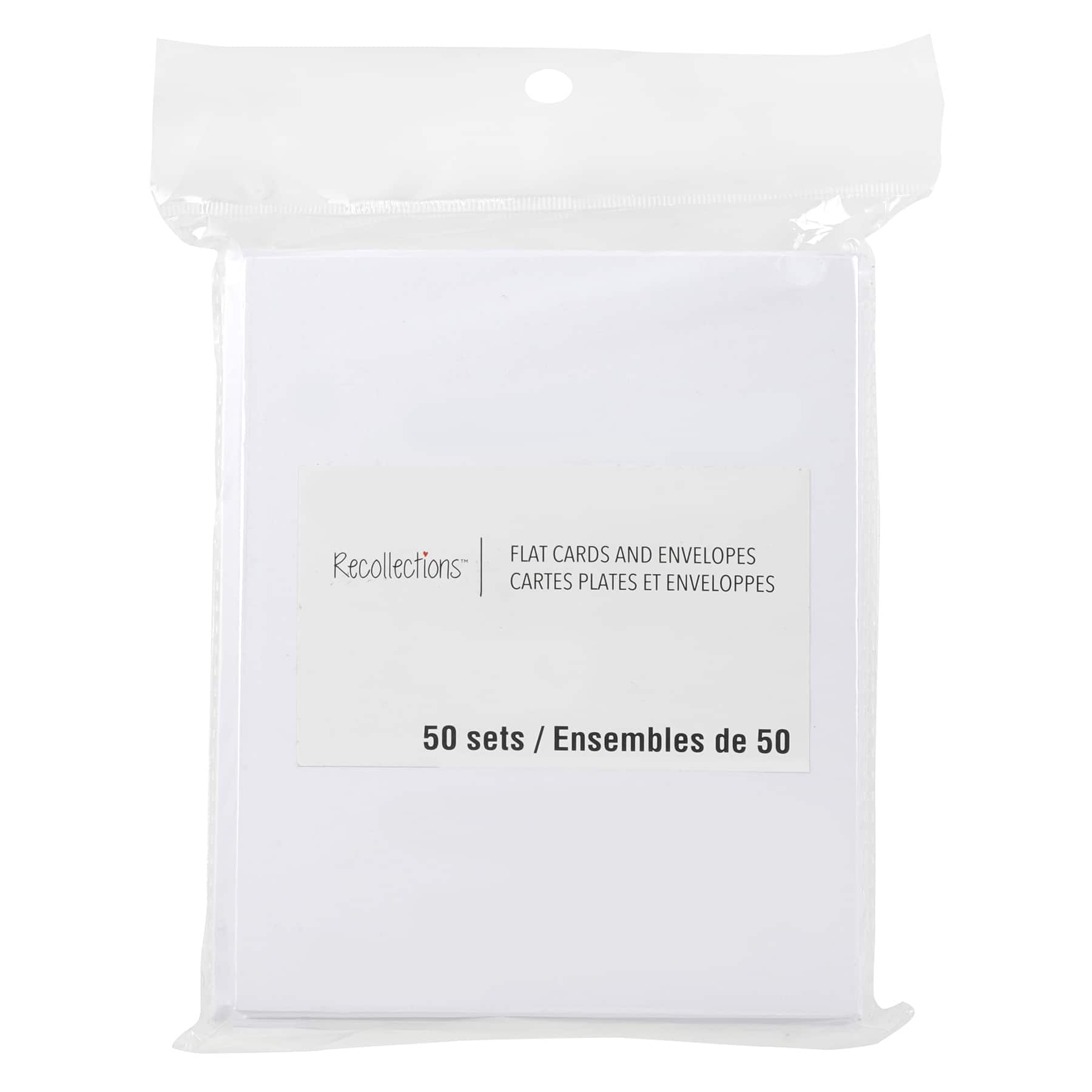 50 Sets of White Flat Cards &#x26; Envelopes by Recollections&#x2122;, 4.25&#x22; x 5.5&#x22;