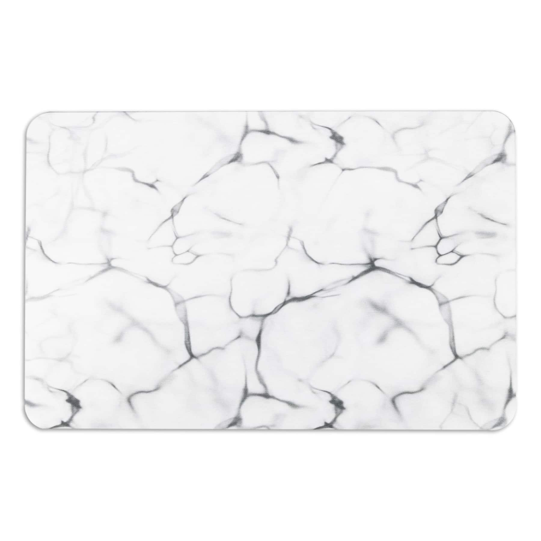 Artsy Mats Marble White Stone Non-Slip Bath Mat