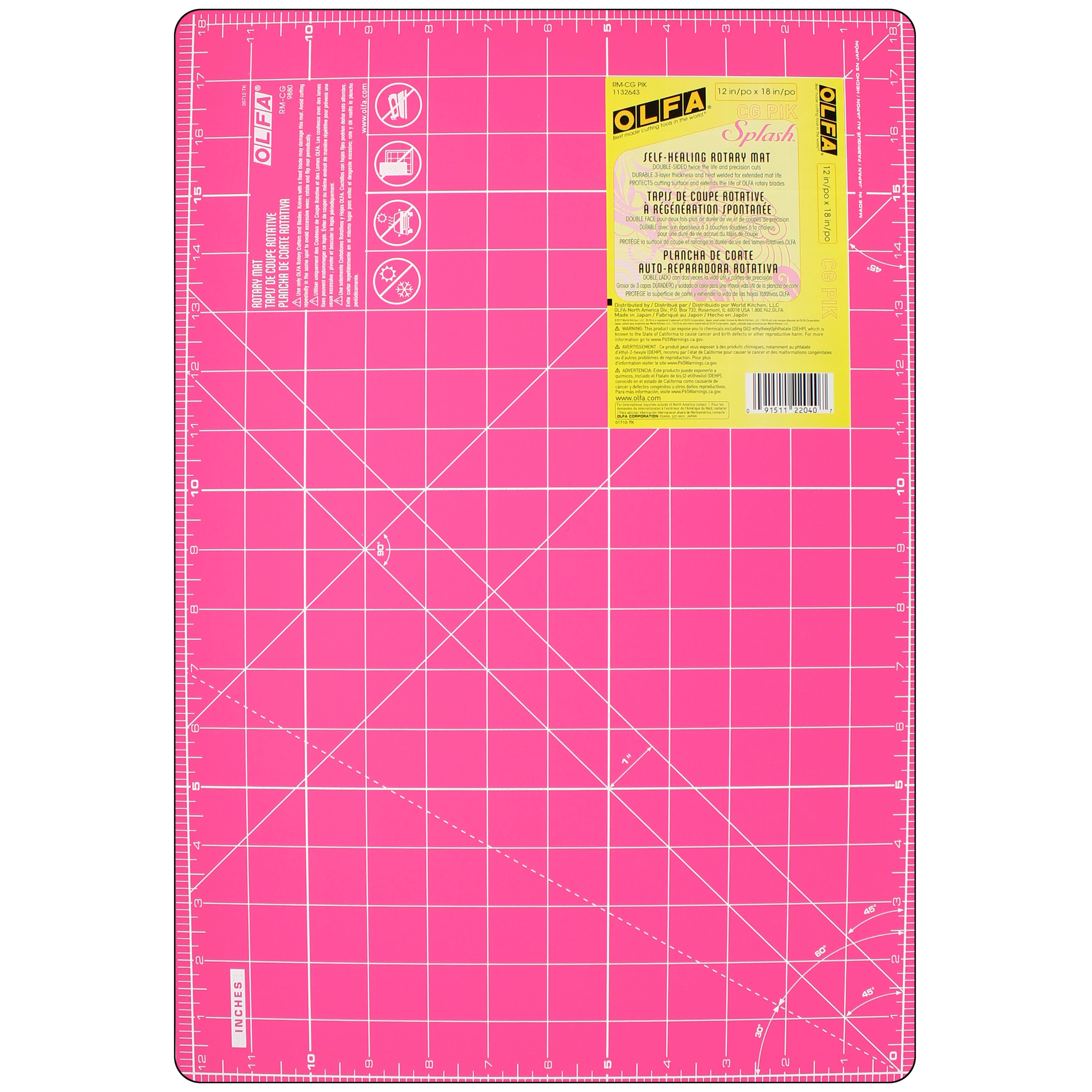Olfa 12 x 18 Pink Rotary Mat