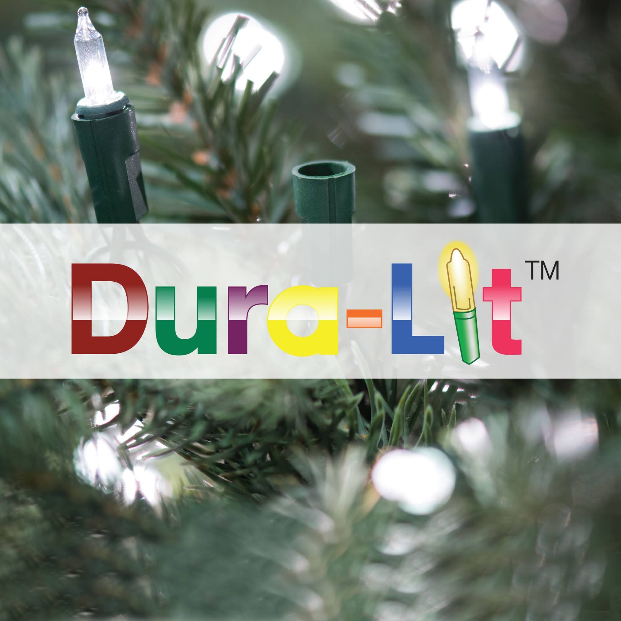 30&#x22; Clear Dura-Lit&#x2122; Oregon Fir Artificial Christmas Square Wreath