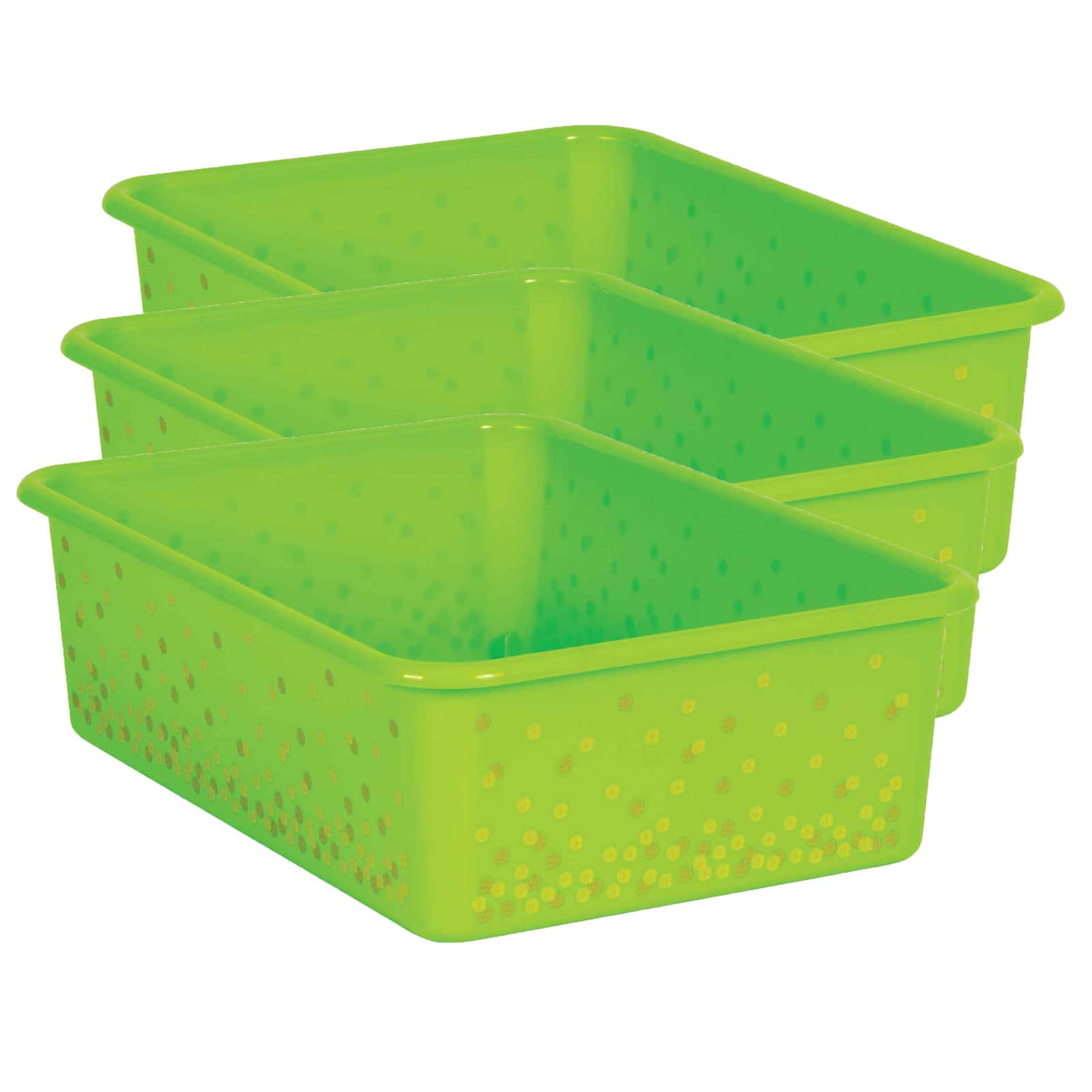 Teacher Created Resources® Large Confetti Plastic Storage Bin, 3ct.