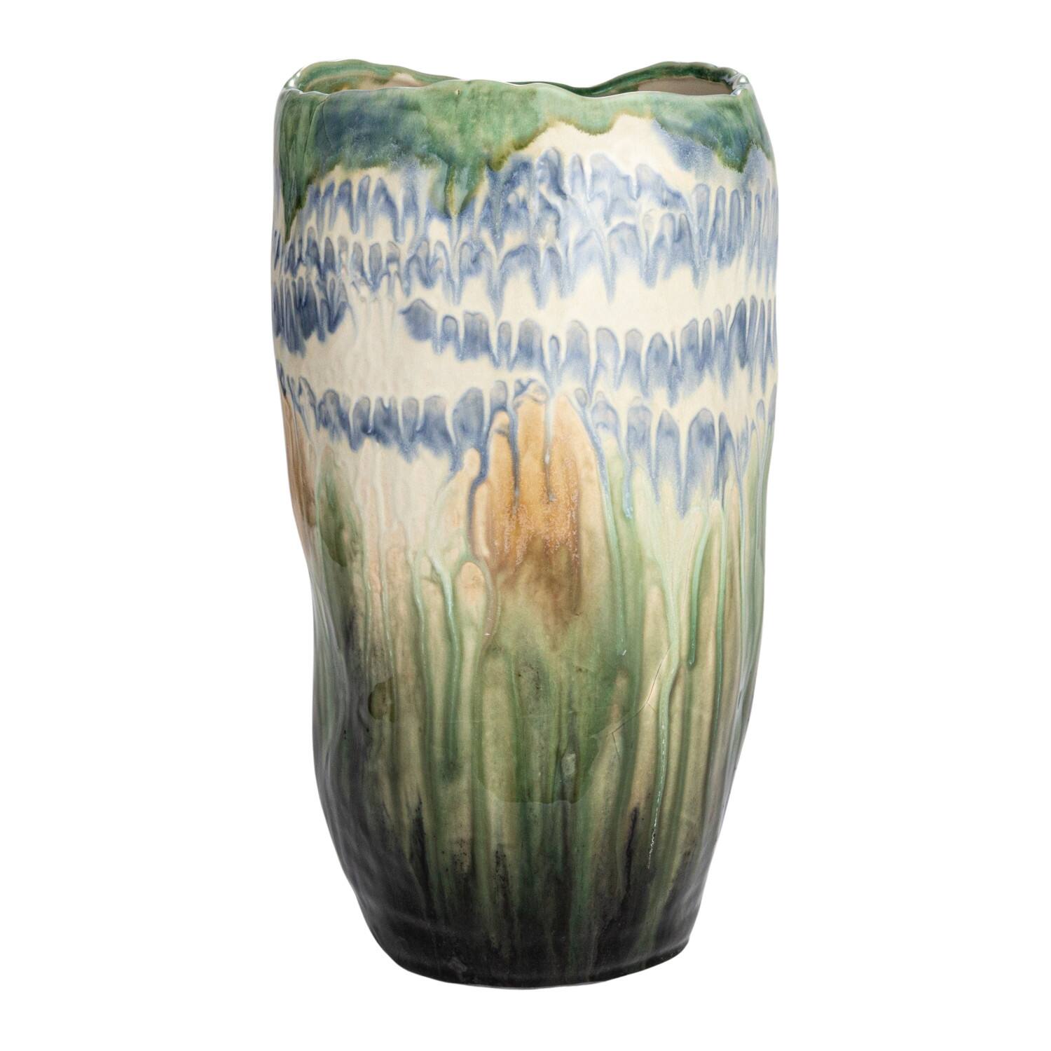 Hello Honey® 14.5" Multicolor Stoneware Vase with Reactive Glaze