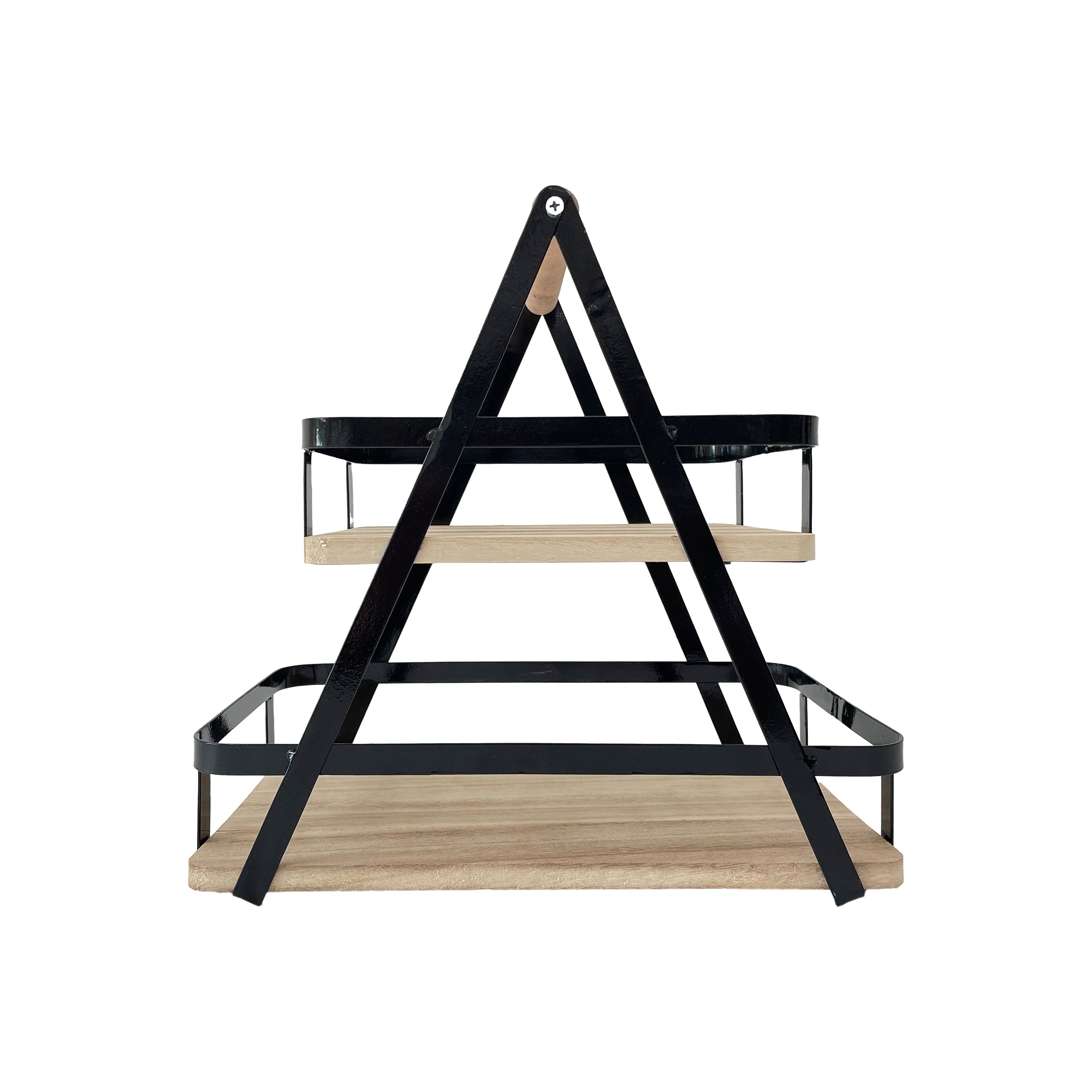 12&#x22; Wood &#x26; Metal 2-Tier Tray by Ashland&#xAE;